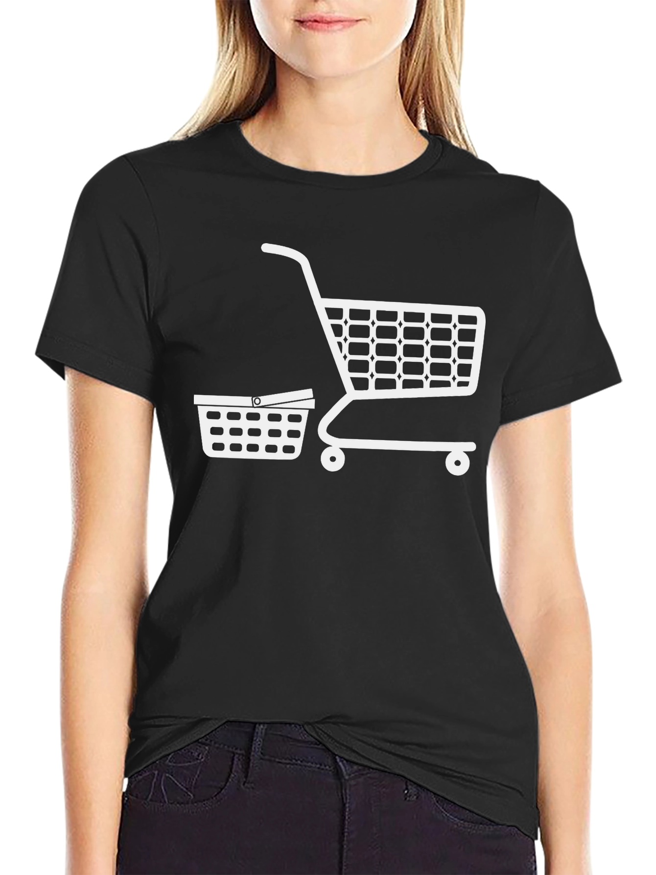 Shopping Cart T-Shirt - Black Cotton Tee