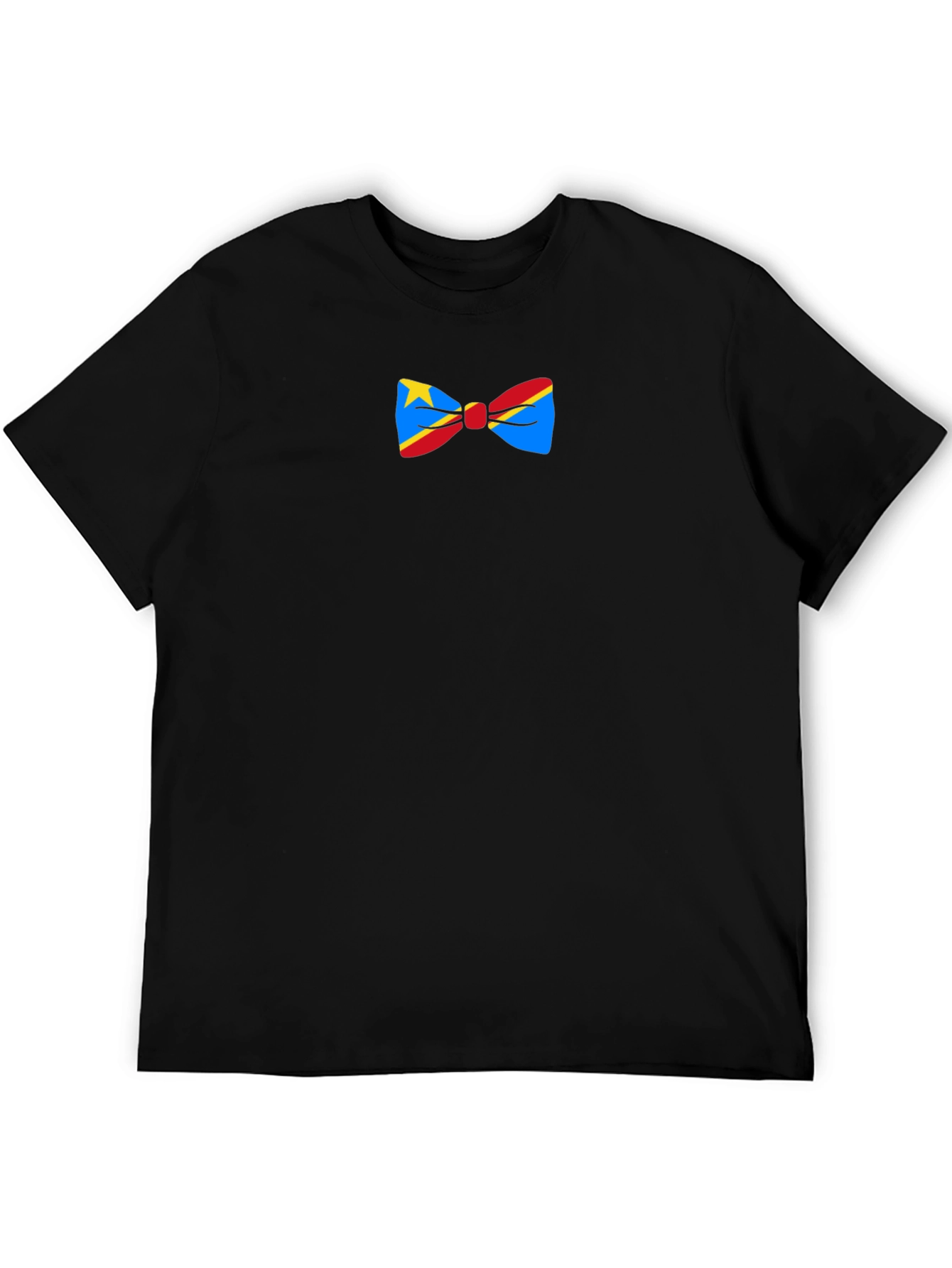 Novelty Bow Tie Graphic Black T-Shirt