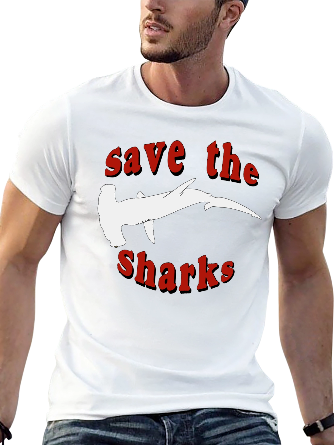 Save The Sharks T-Shirt - Hammerhead Design