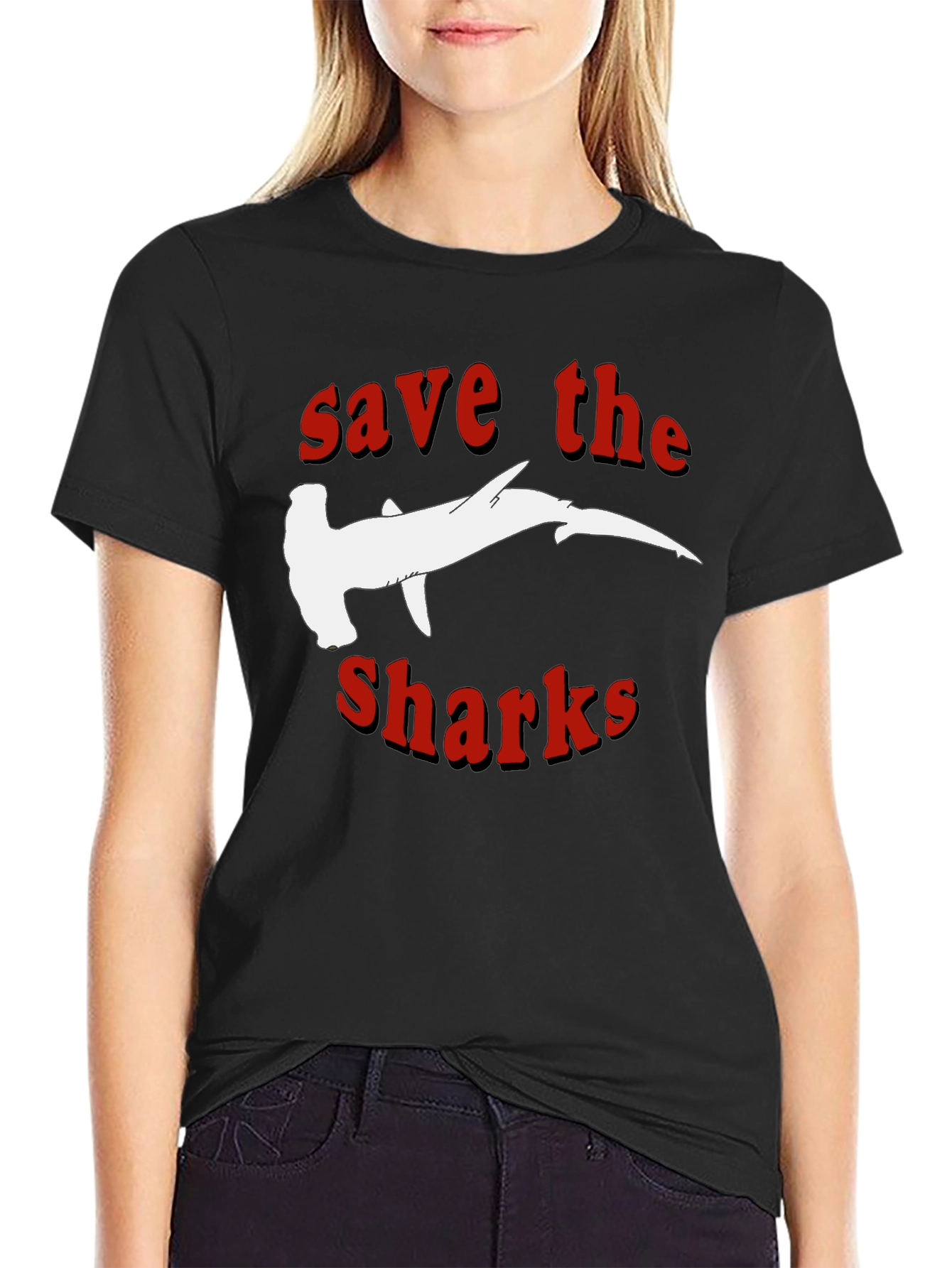 Save The Sharks T-Shirt - Hammerhead Design