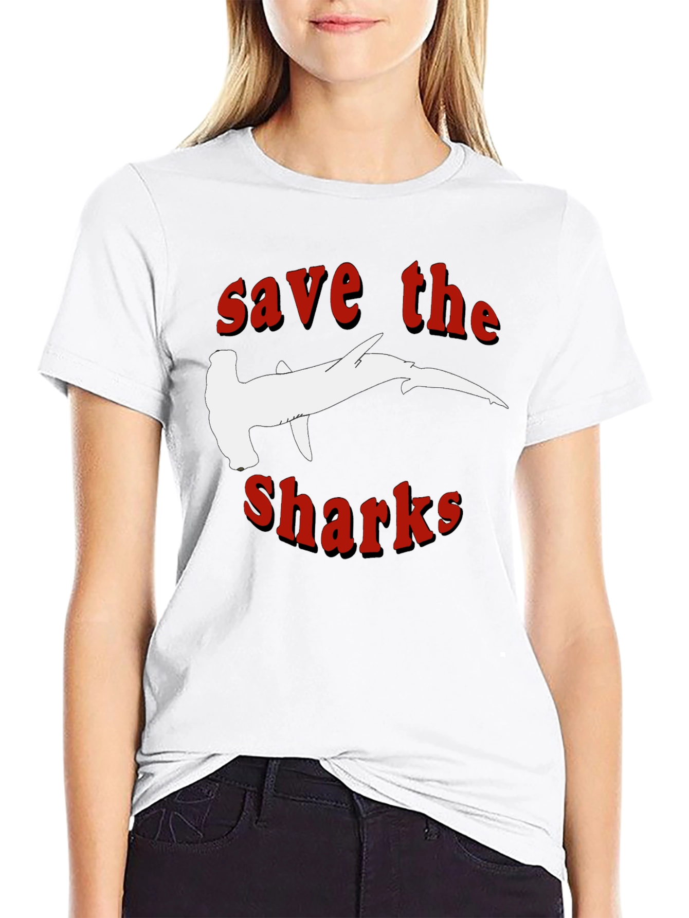 Save The Sharks T-Shirt - Hammerhead Design