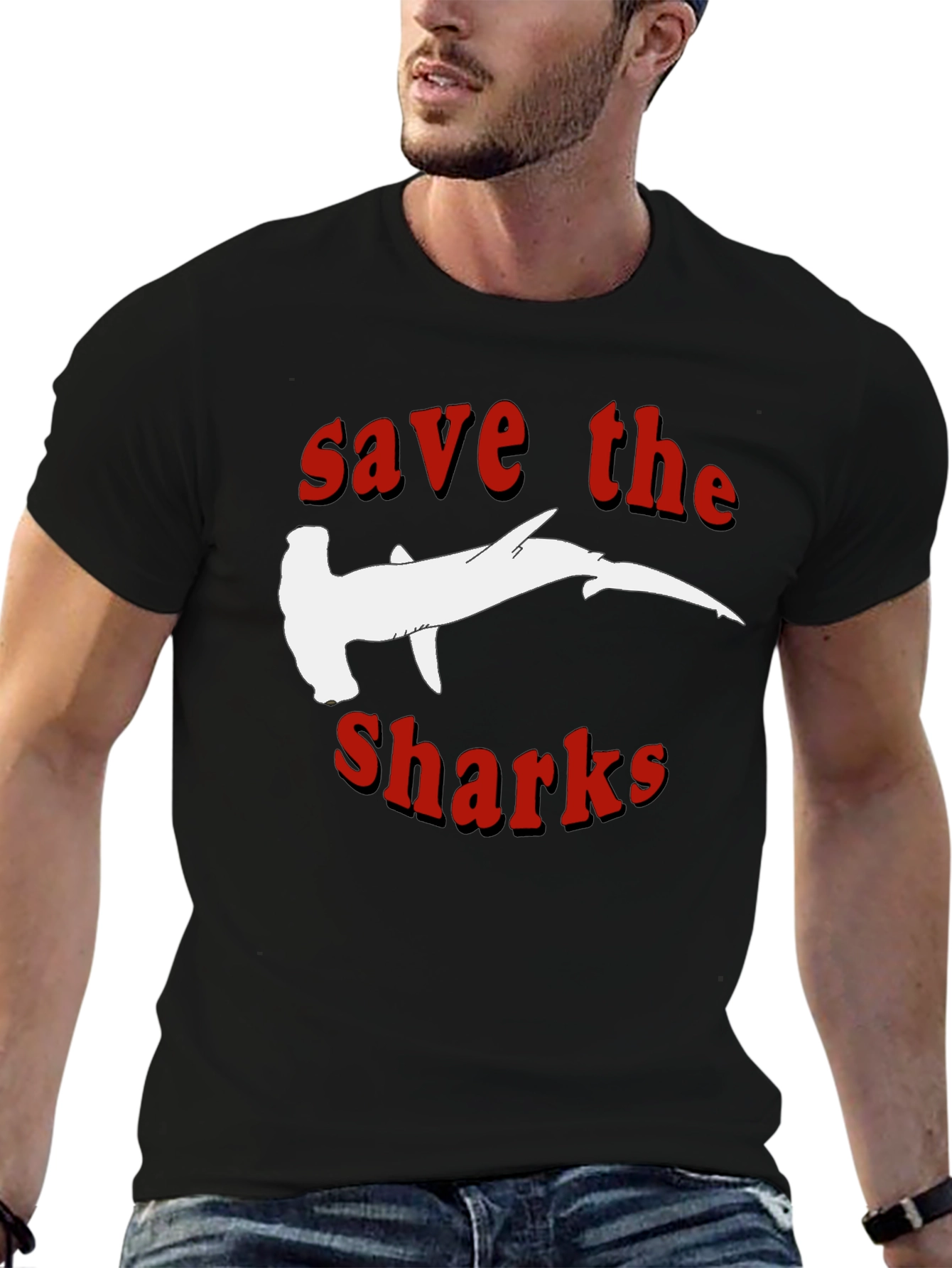 Save The Sharks T-Shirt - Hammerhead Design