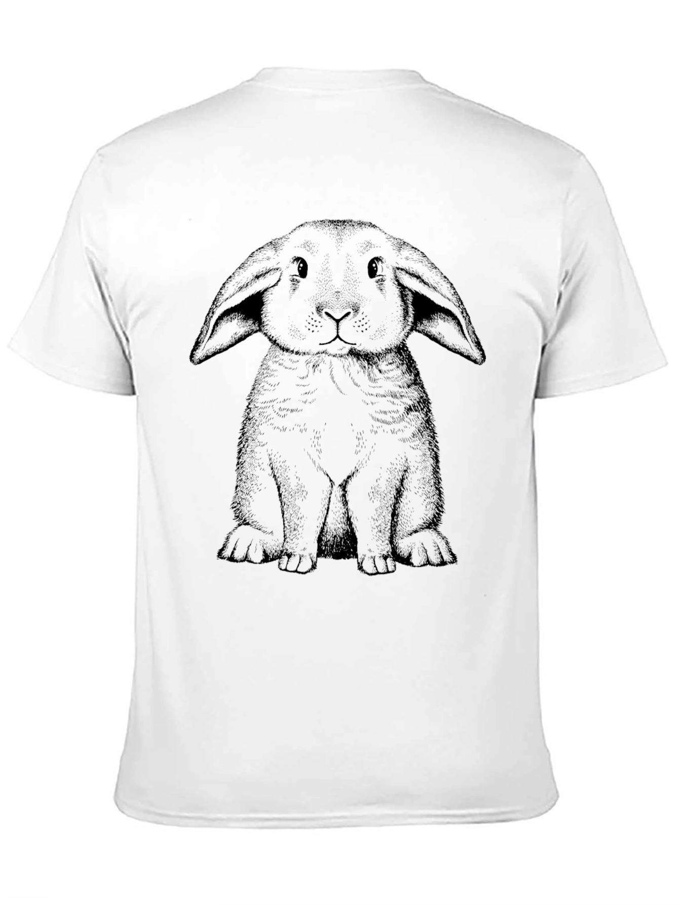 Black T-Shirt with Bunny Graphic