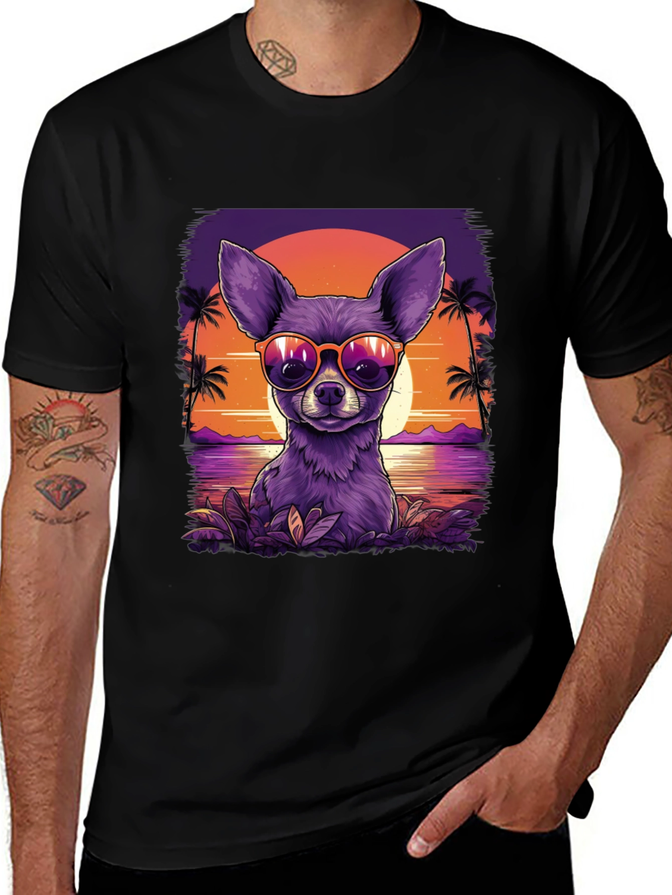Cool Chihuahua Sunset T-Shirt
