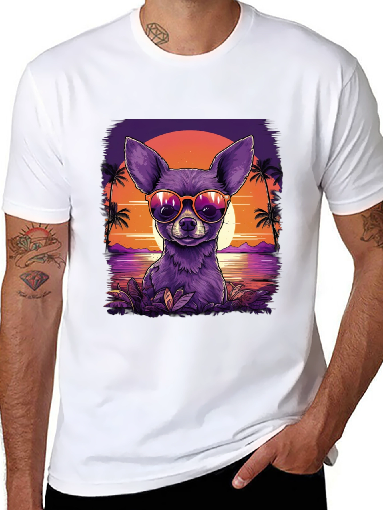 Cool Chihuahua Sunset T-Shirt