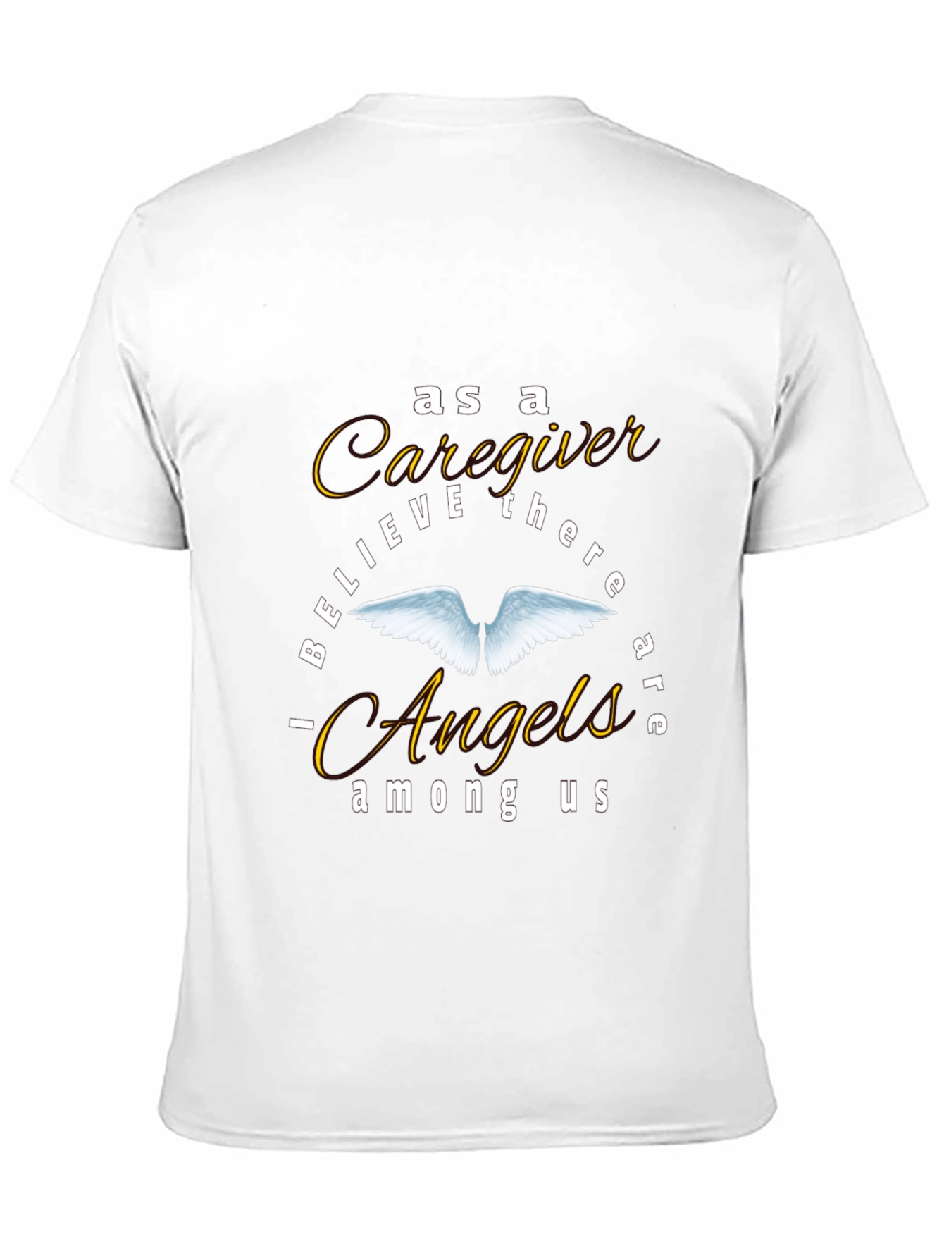 Caregiver Angel Wings Graphic Tee - Black