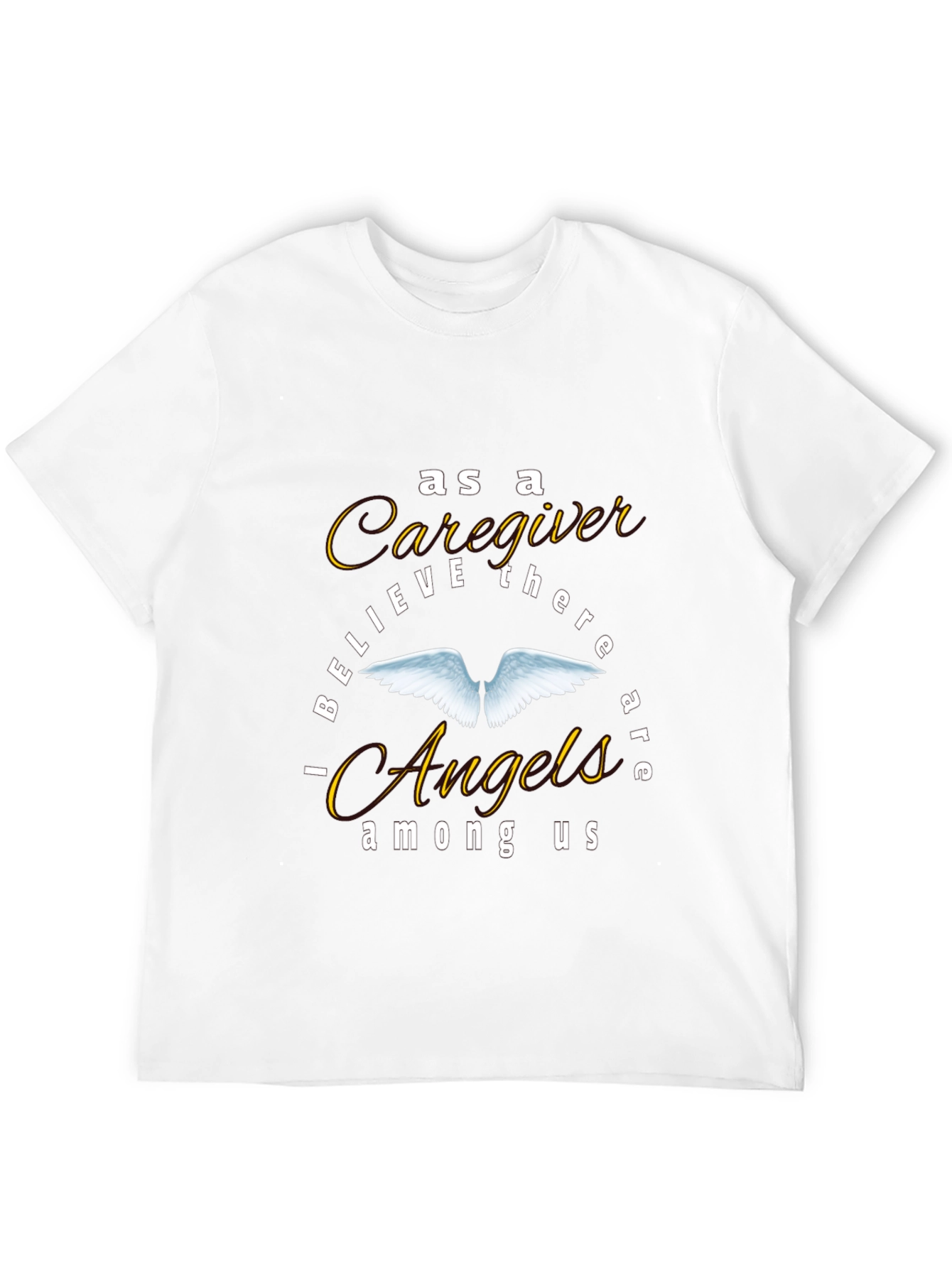 Caregiver Angel Wings Graphic Tee - Black