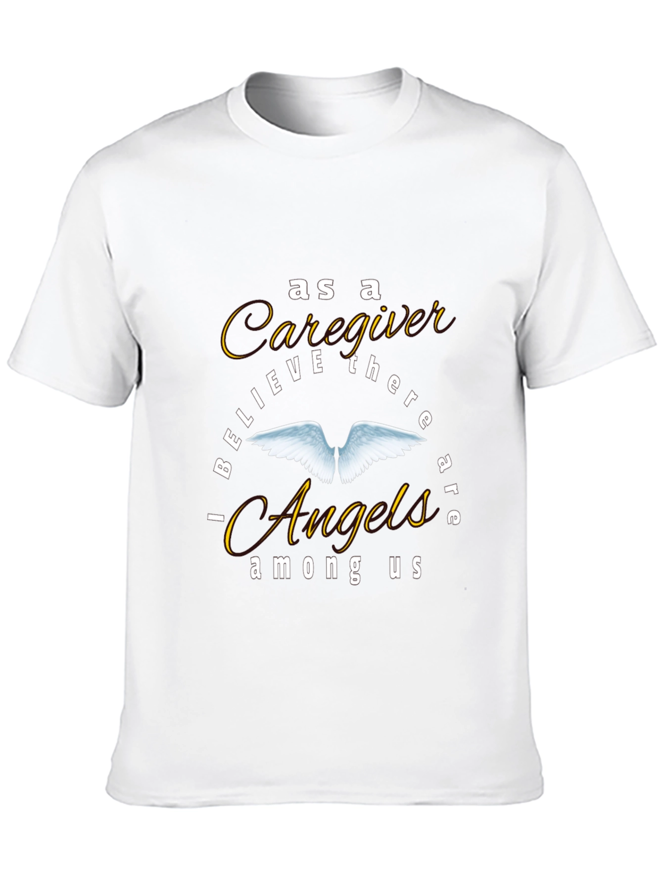 Caregiver Angel Wings Graphic Tee - Black