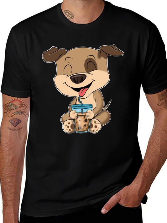 Dog Boba Tea Graphic T-Shirt - Cute Animal Tee