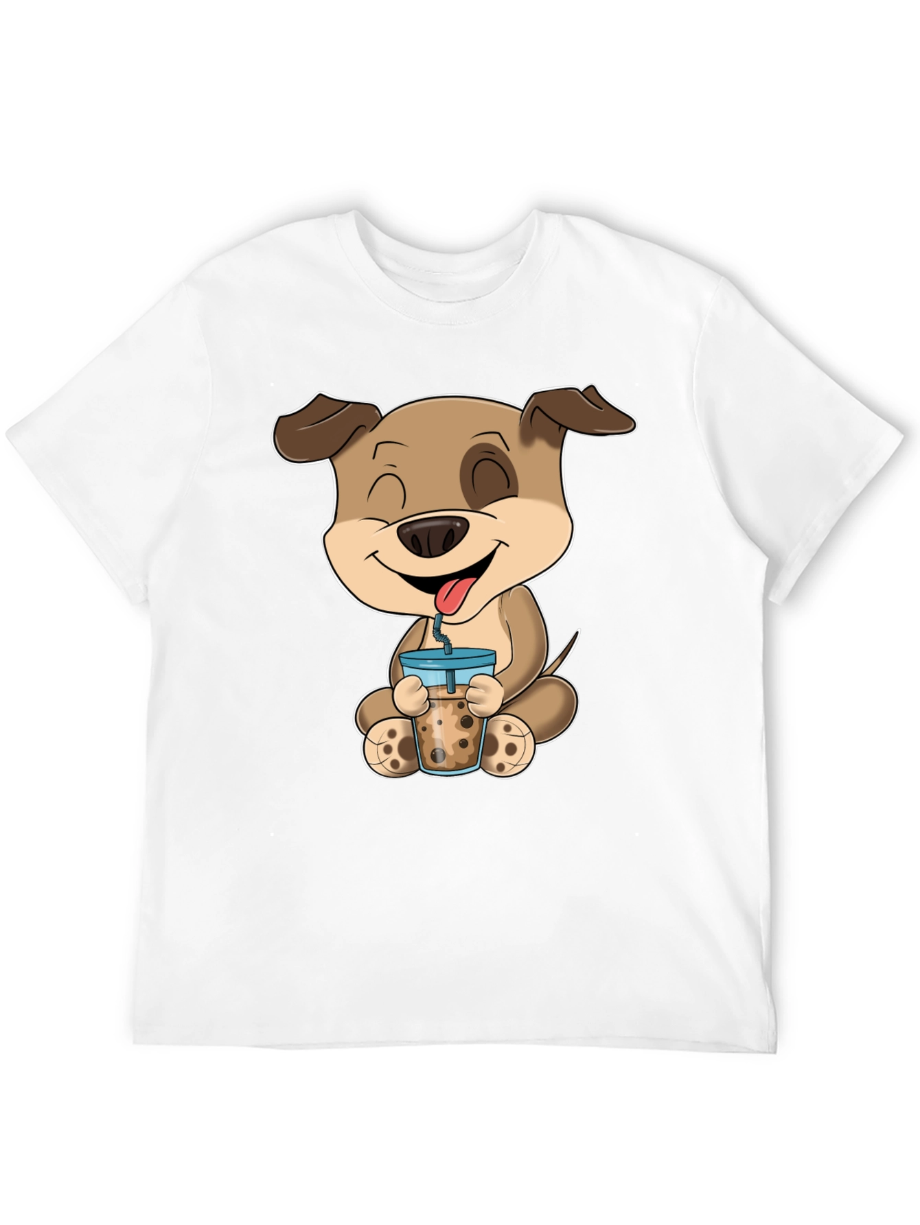 Dog Boba Tea Graphic T-Shirt - Cute Animal Tee