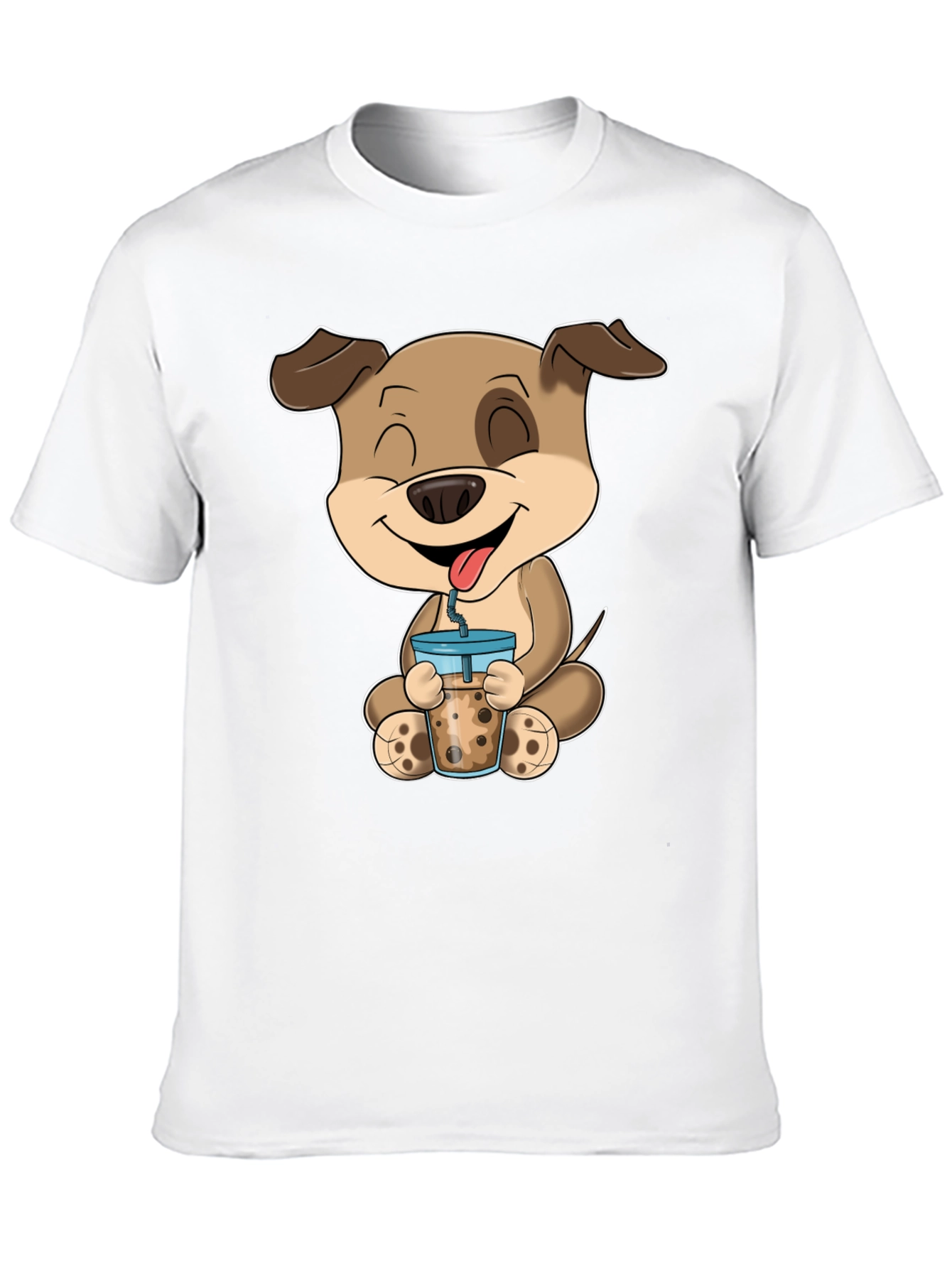 Dog Boba Tea Graphic T-Shirt - Cute Animal Tee