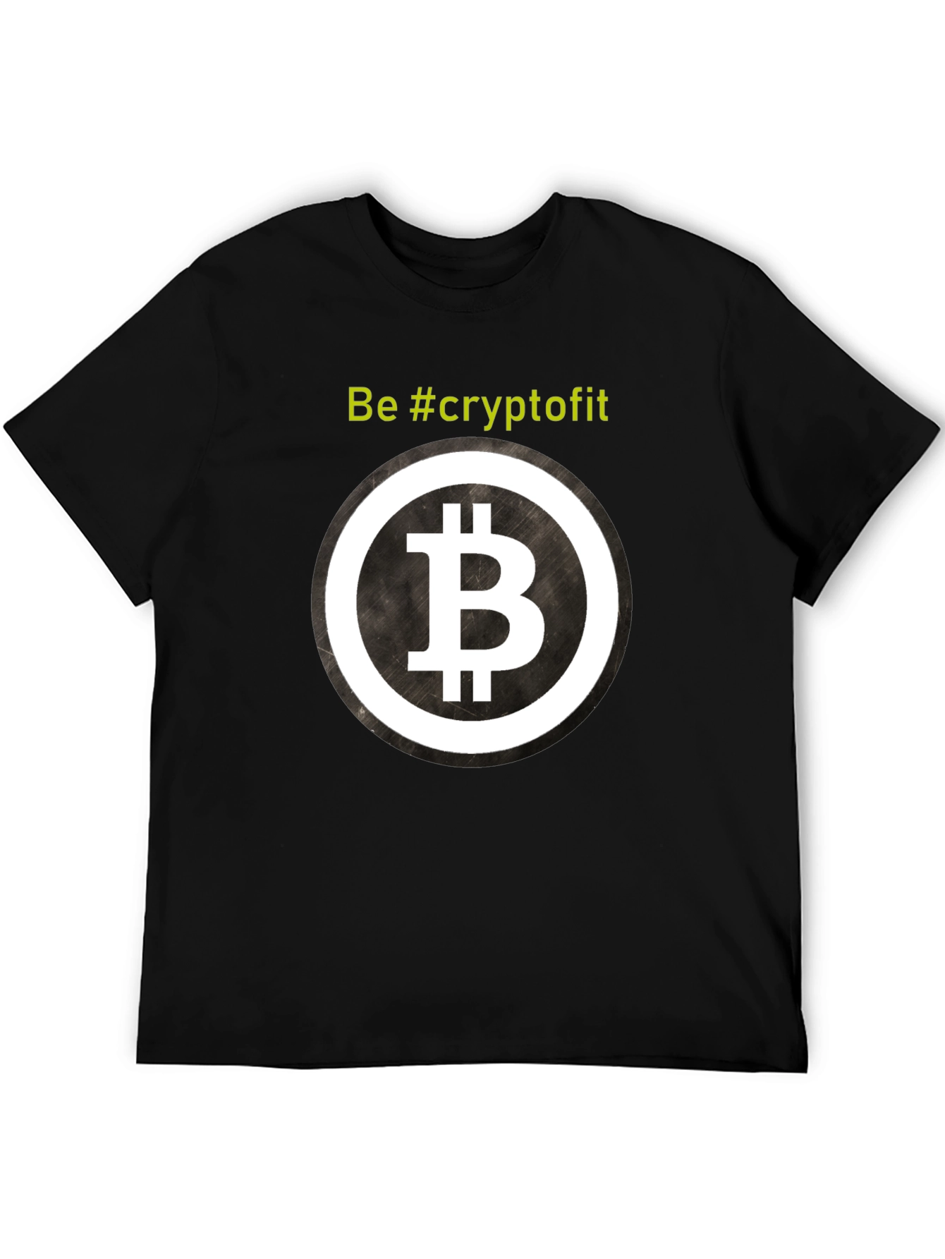 CryptoFit Black T-Shirt - Bitcoin Design
