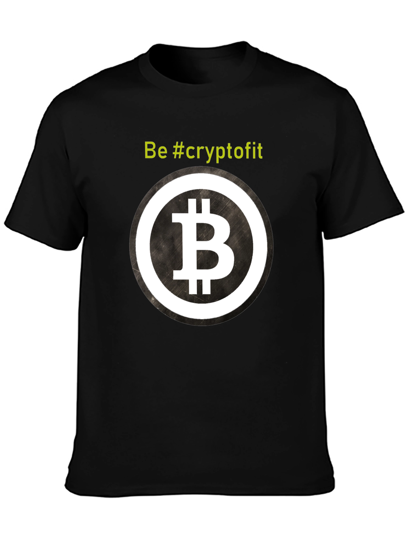 CryptoFit Black T-Shirt - Bitcoin Design