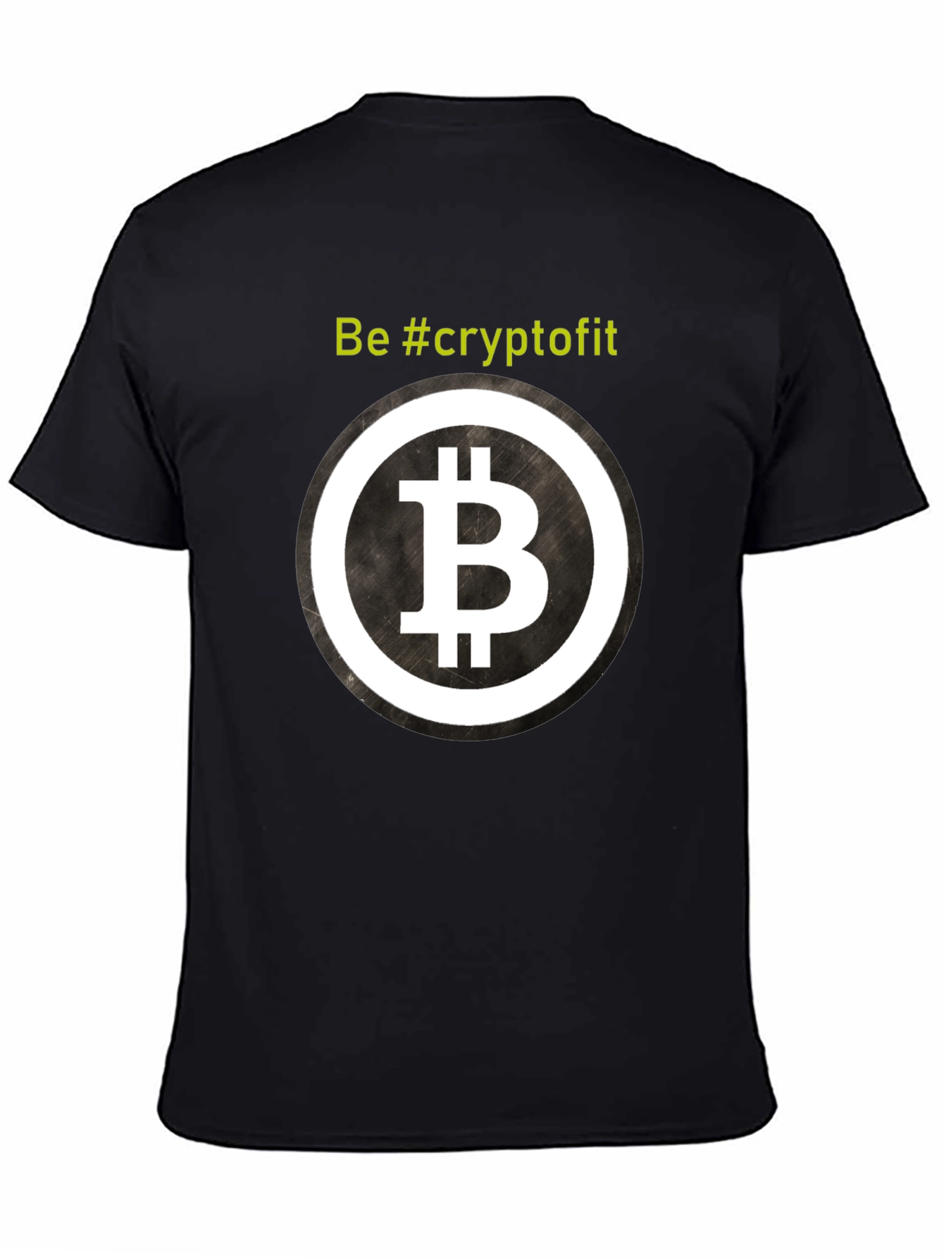 CryptoFit Black T-Shirt - Bitcoin Design