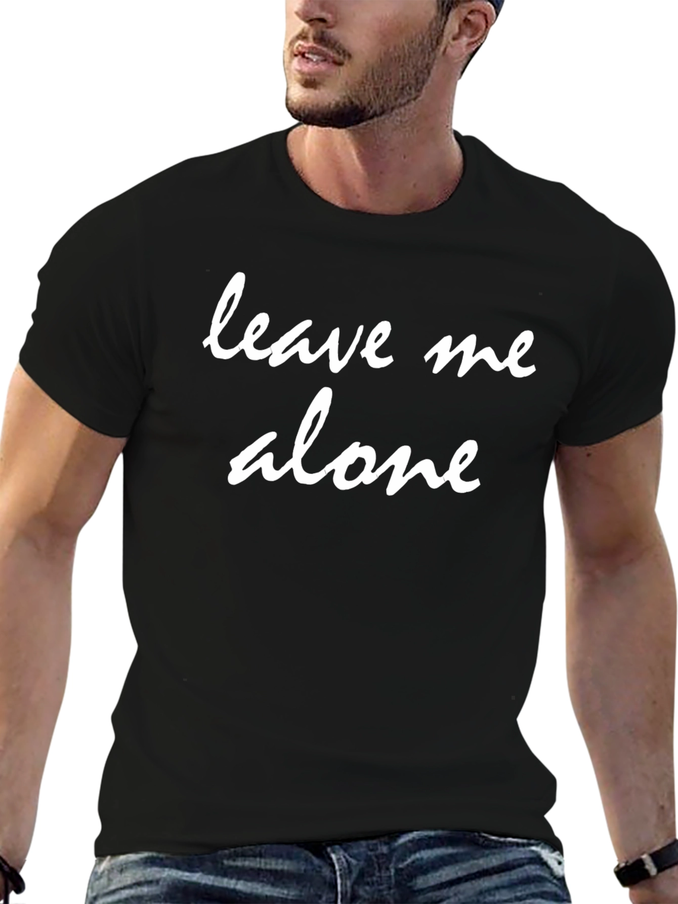 Leave Me Alone Graphic Tee - Black Cotton T-Shirt