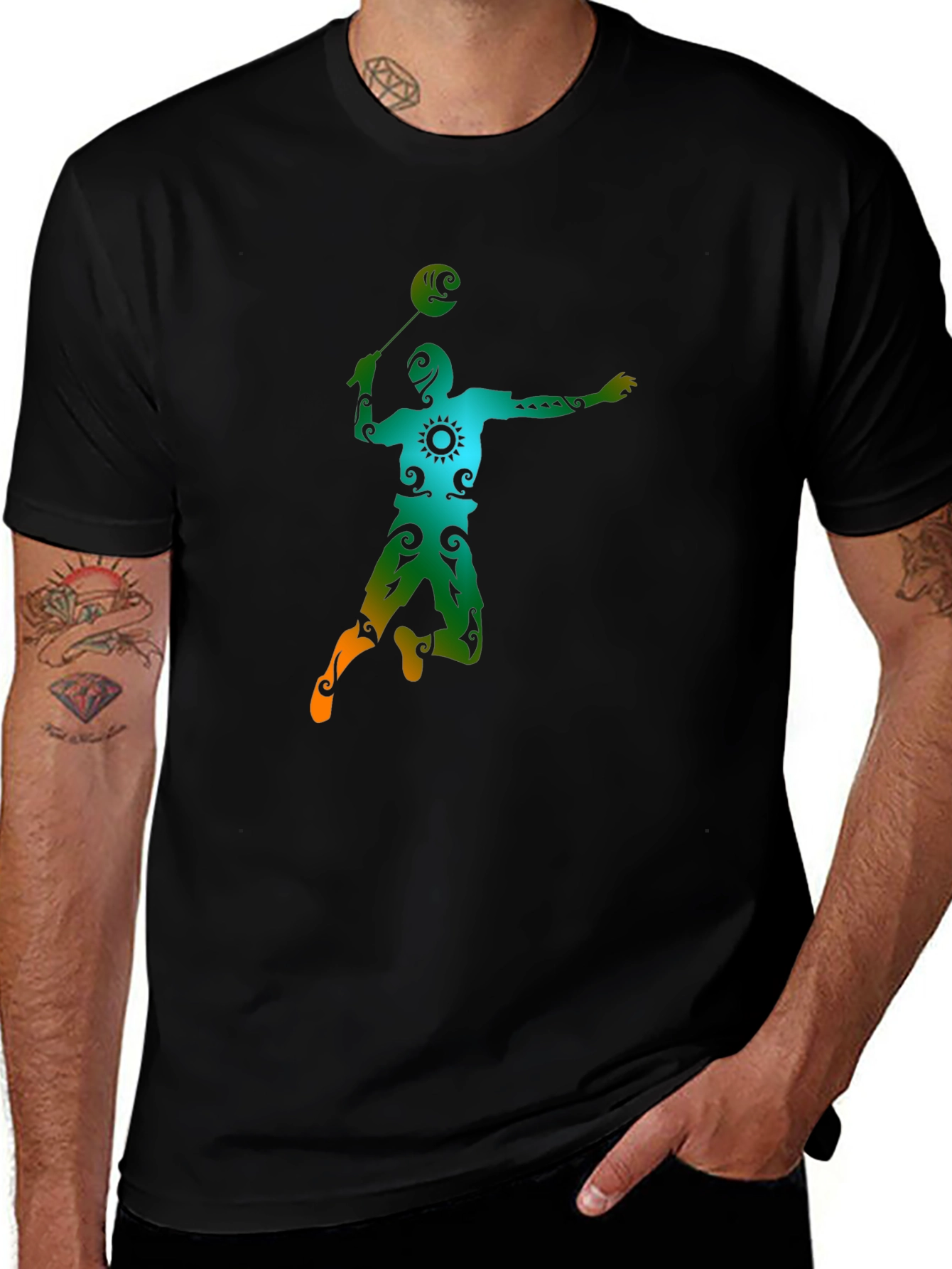 Volleyball Player Graphic Tee - Sporty Black T-Shirt