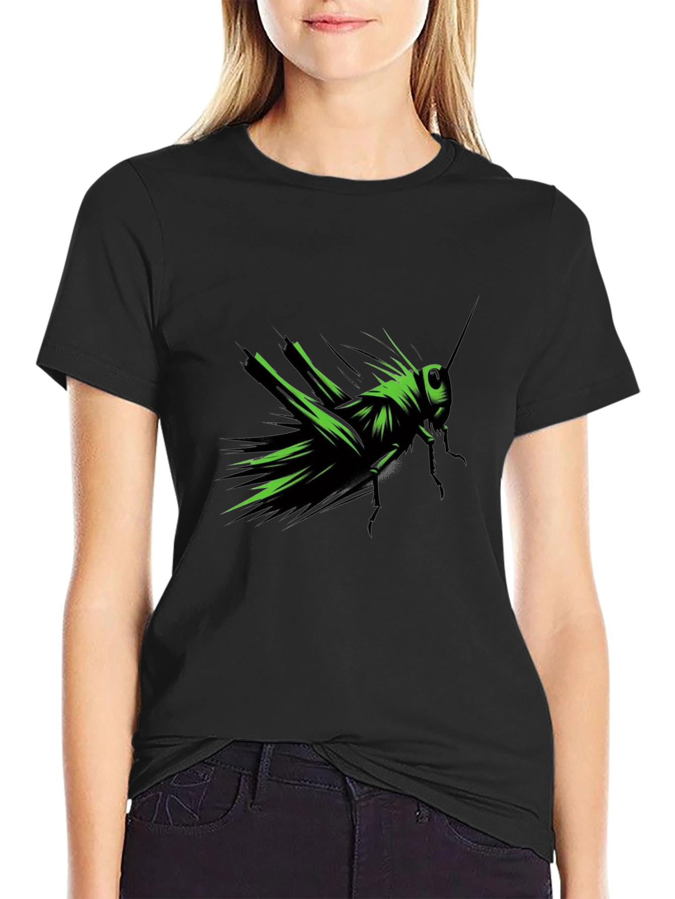 Grasshopper Graphic Black T-Shirt