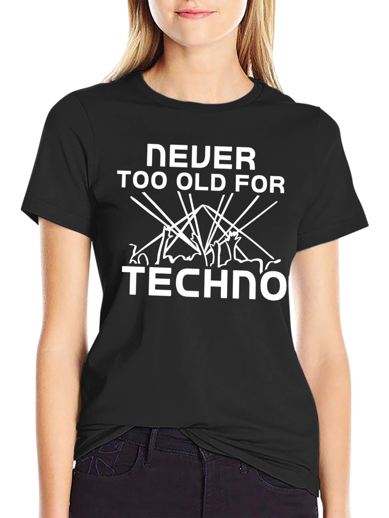 Never Too Old For Techno T-Shirt - Black