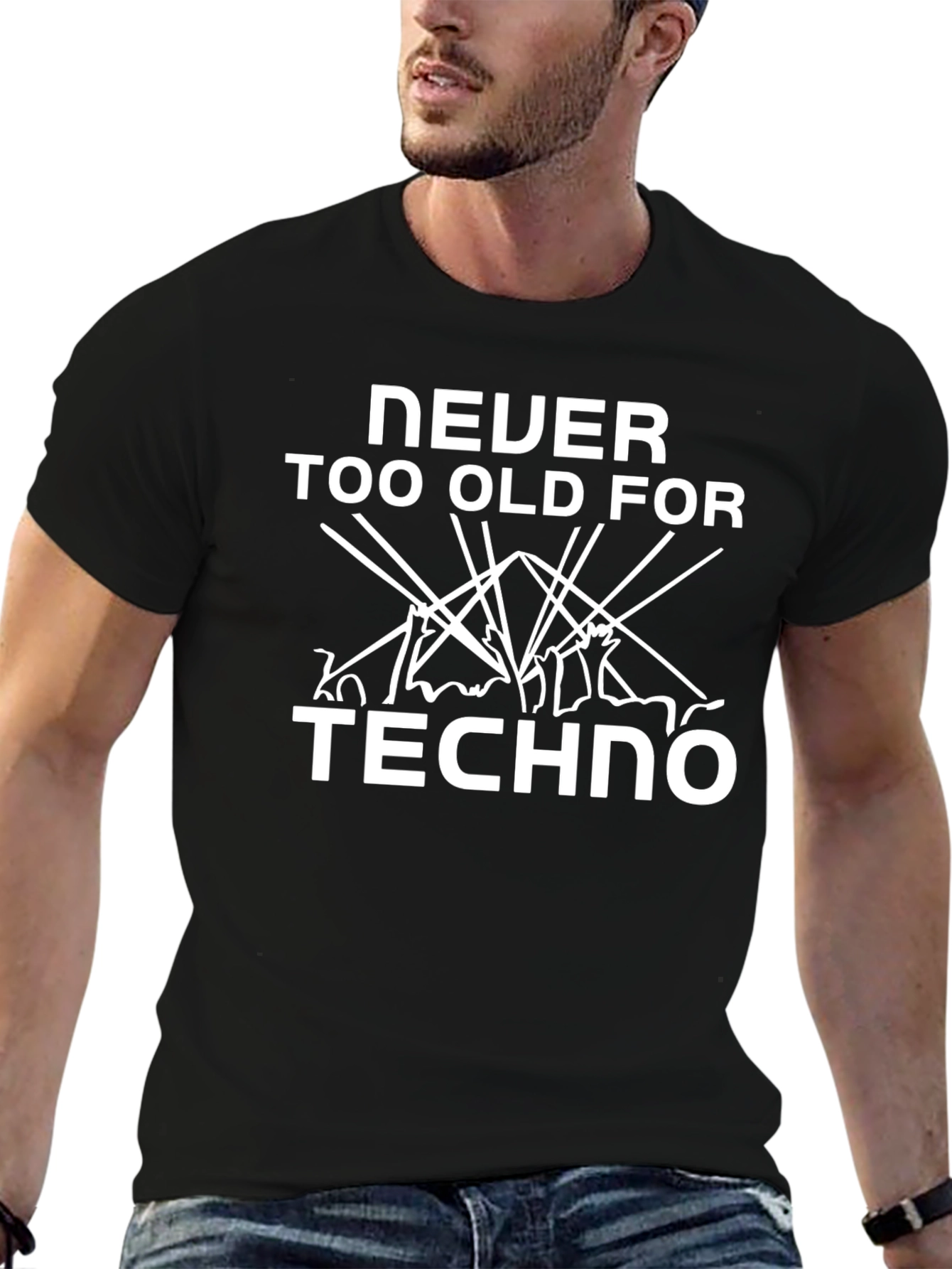 Never Too Old For Techno T-Shirt - Black