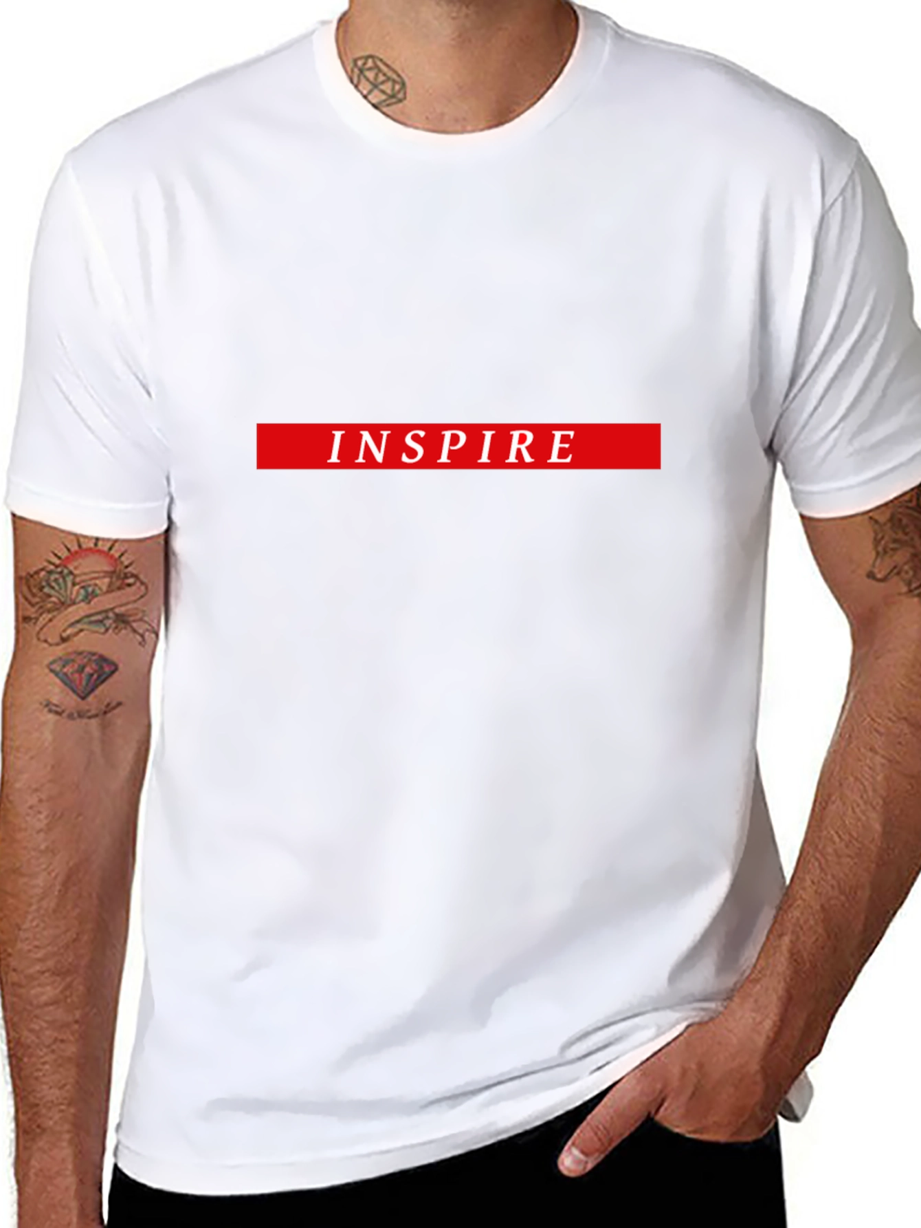 Inspire Graphic Tee - Black Cotton Blend T-Shirt