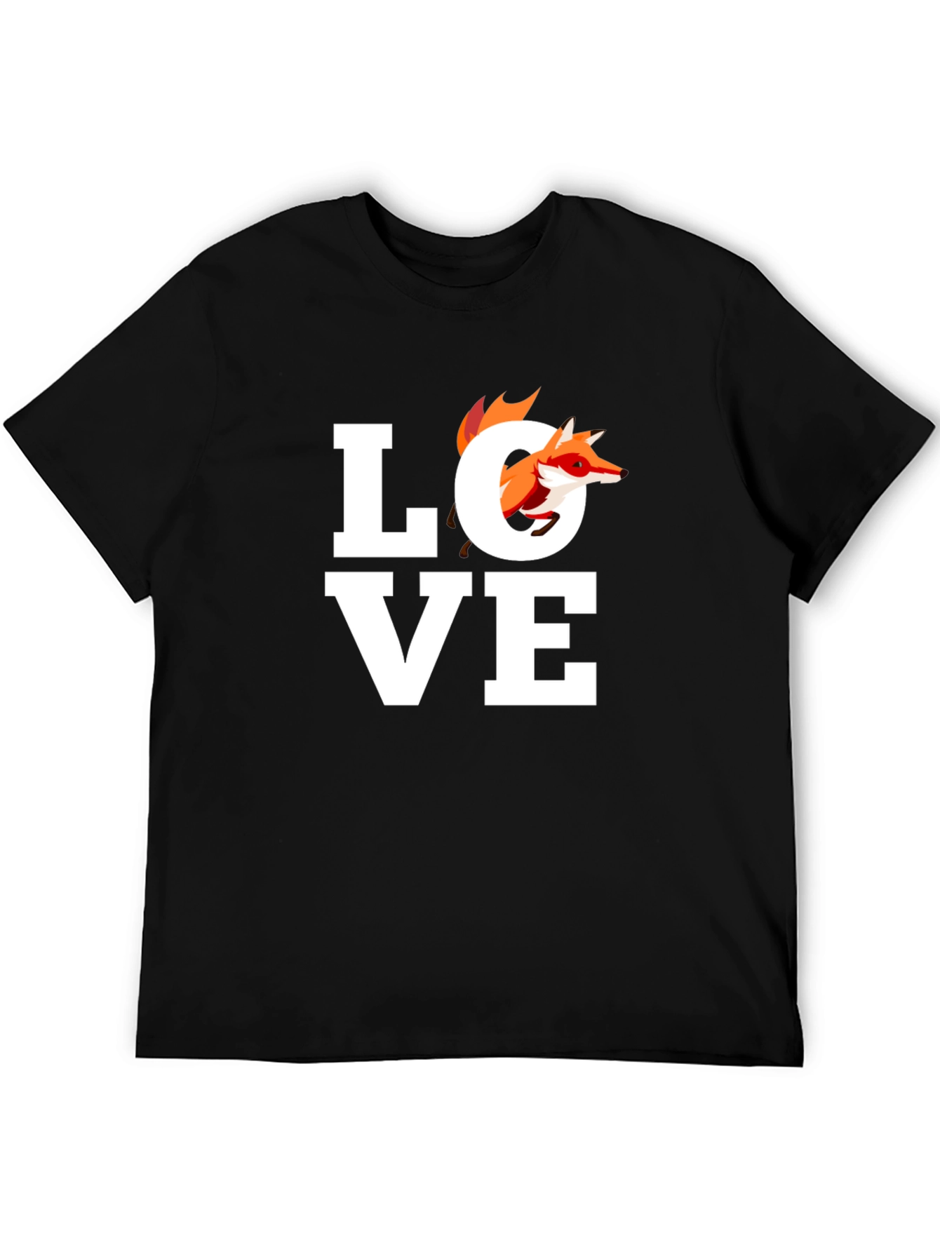 Fox Love Graphic Tee - Unisex Black T-Shirt