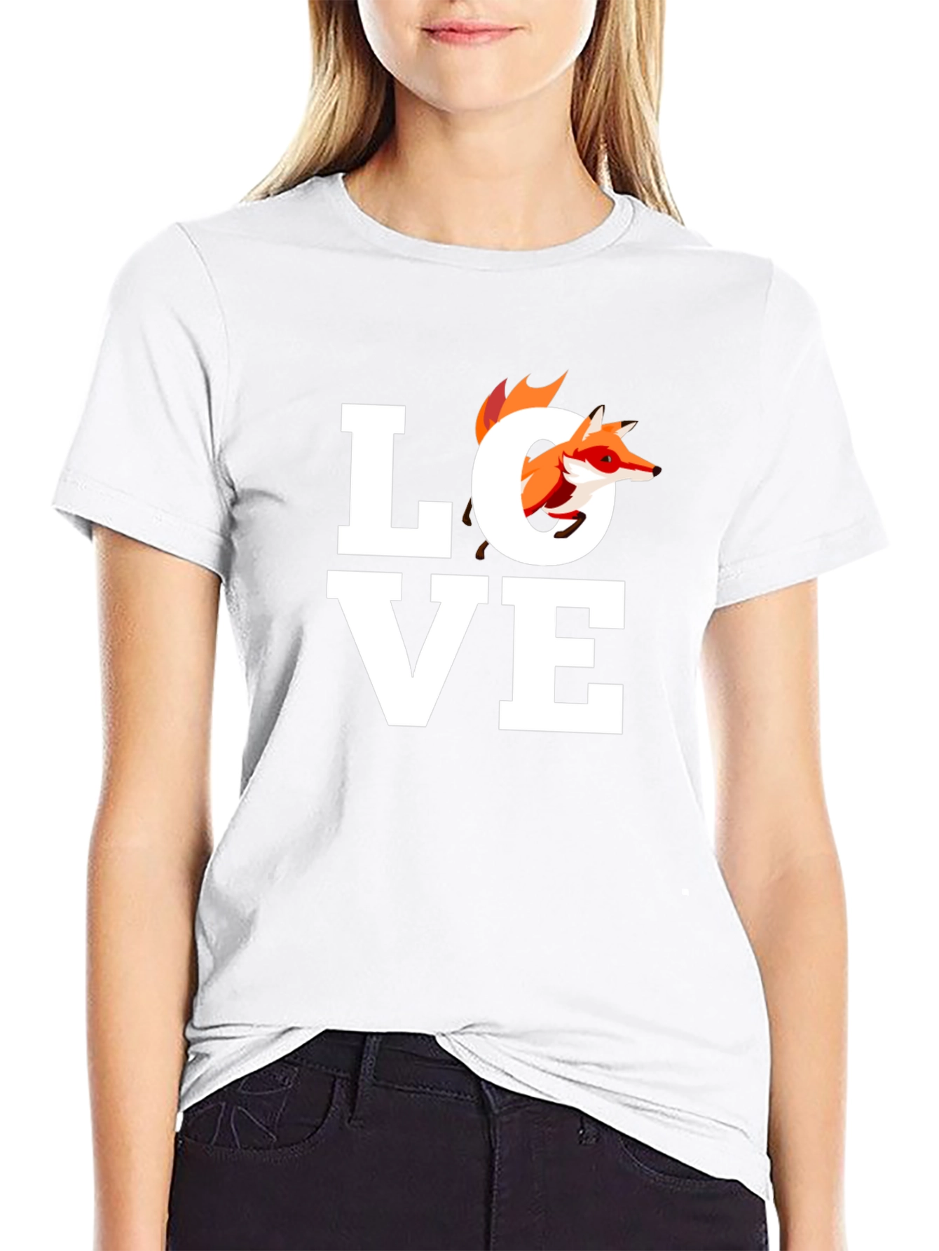Fox Love Graphic Tee - Unisex Black T-Shirt
