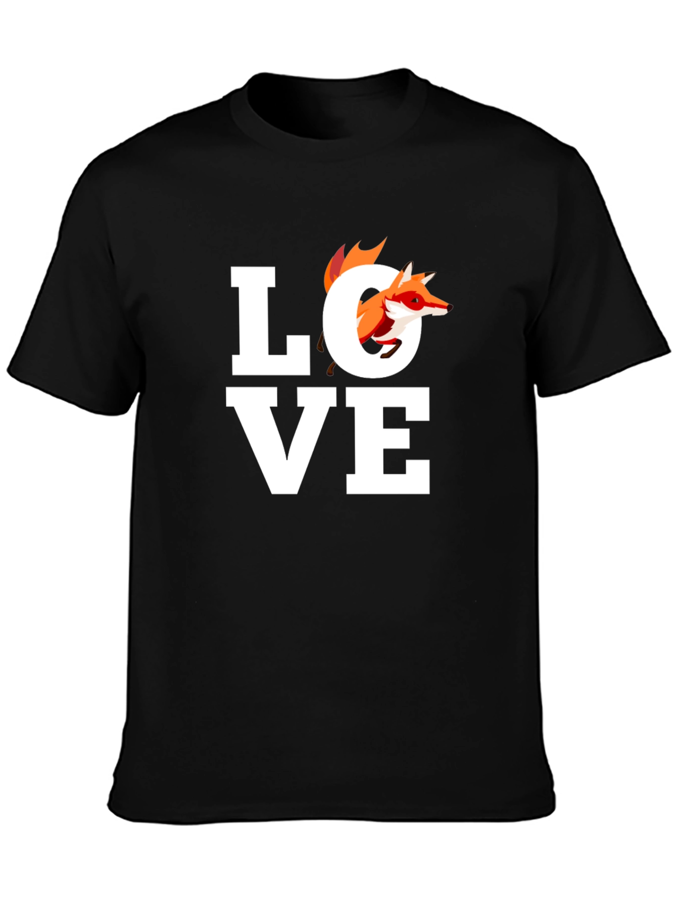 Fox Love Graphic Tee - Unisex Black T-Shirt