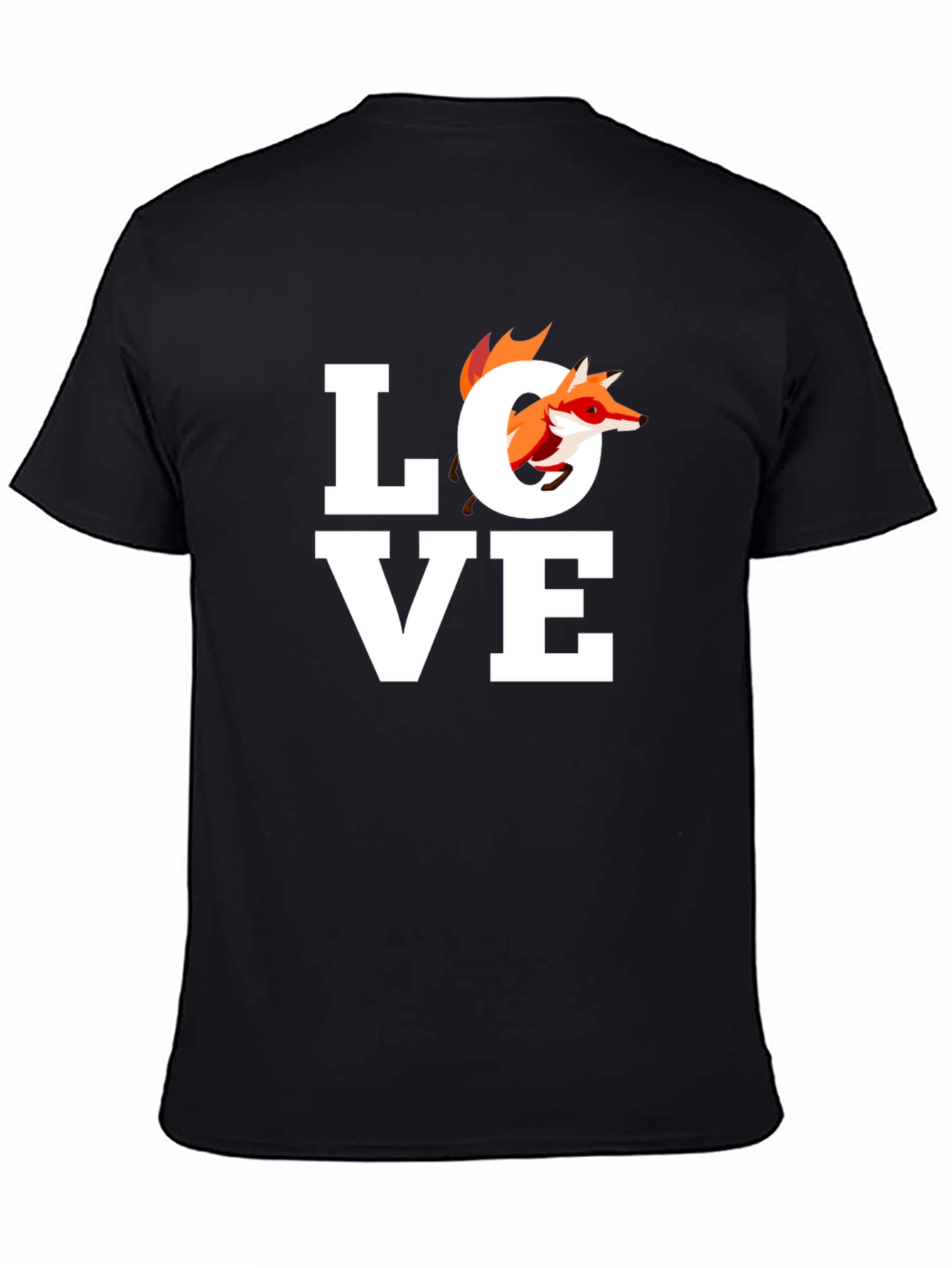 Fox Love Graphic Tee - Unisex Black T-Shirt