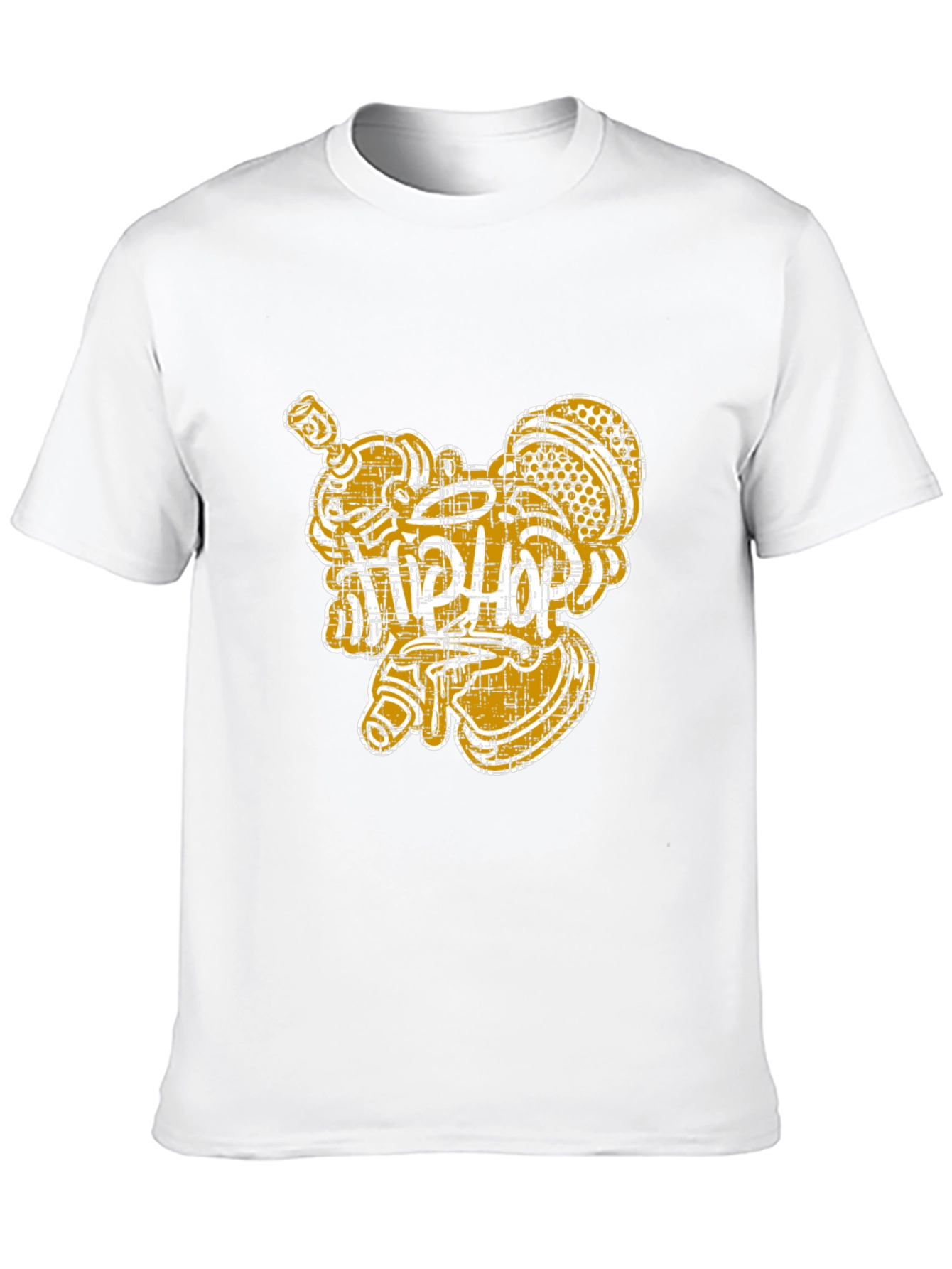 Unique Graphic Print Black Cotton Tee