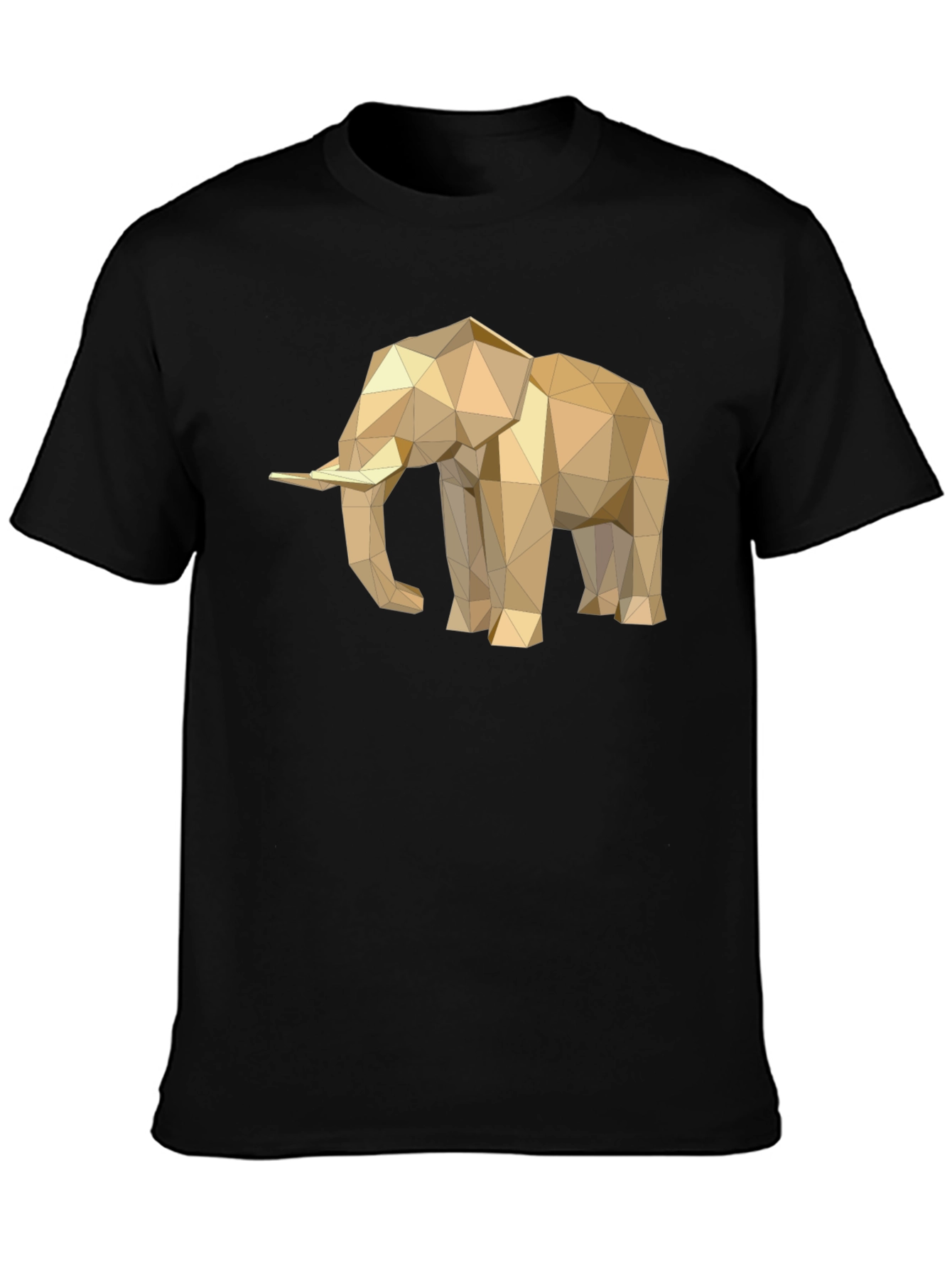 Geometric Elephant Graphic Tee - Stylish Mens Black T-Shirt