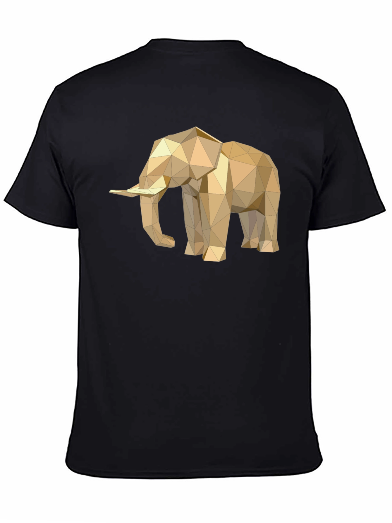 Geometric Elephant Graphic Tee - Stylish Mens Black T-Shirt