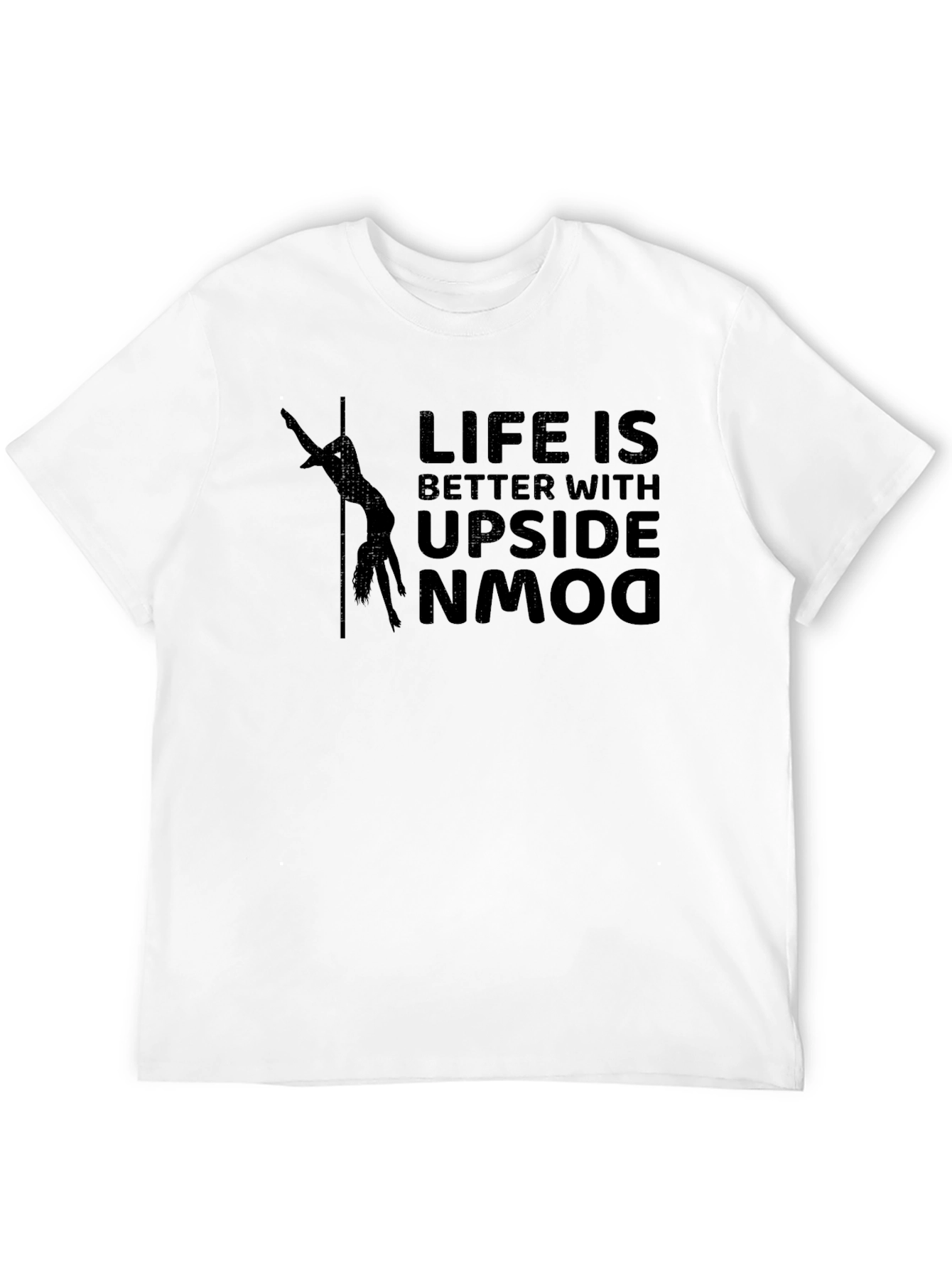 Life is Better Upside Down Black Graphic T-Shirt