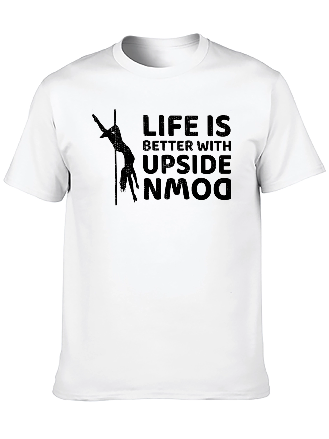 Life is Better Upside Down Black Graphic T-Shirt