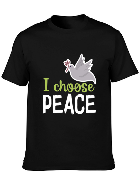 I Choose Peace Dove Graphic Black T-Shirt