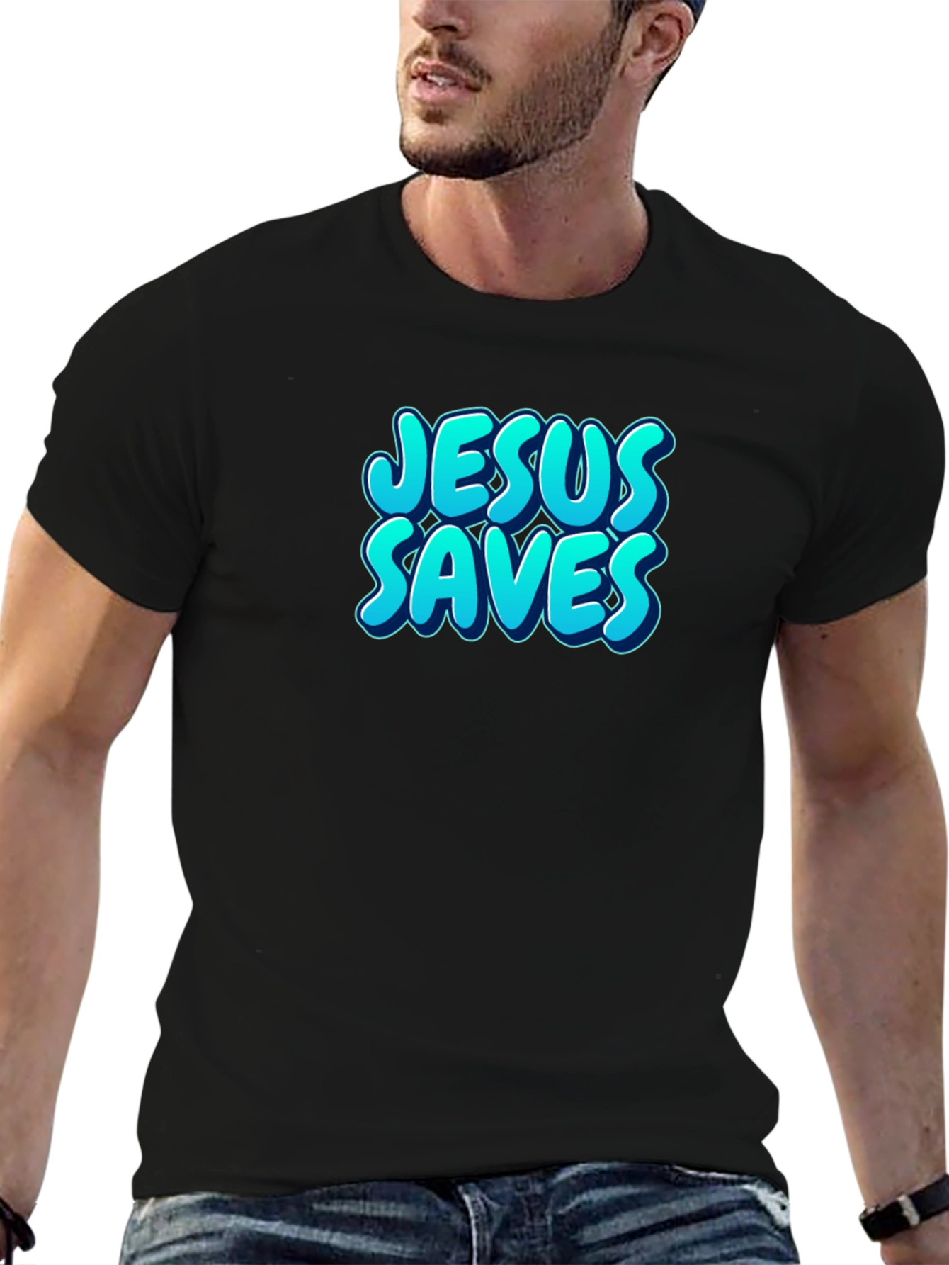 Jesus Saves Black T-Shirt