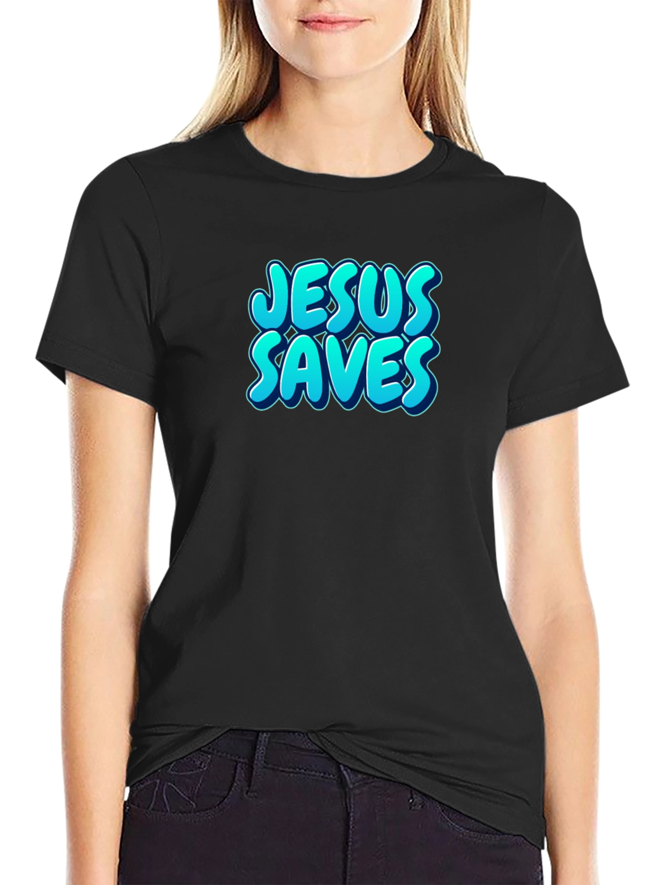 Jesus Saves Black T-Shirt