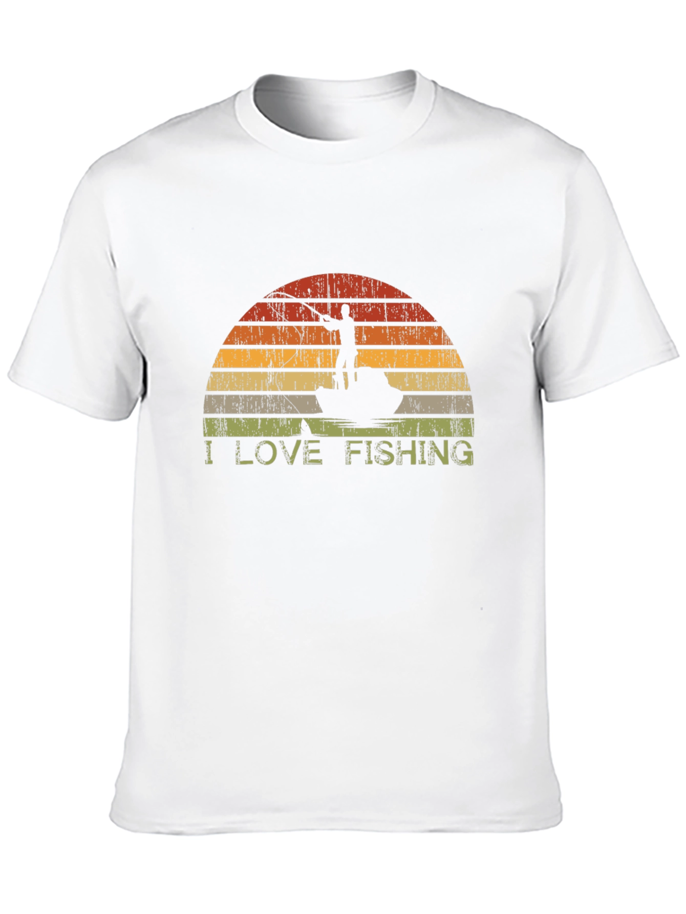 I Love Fishing T-Shirt - Retro Sunset Graphic Tee