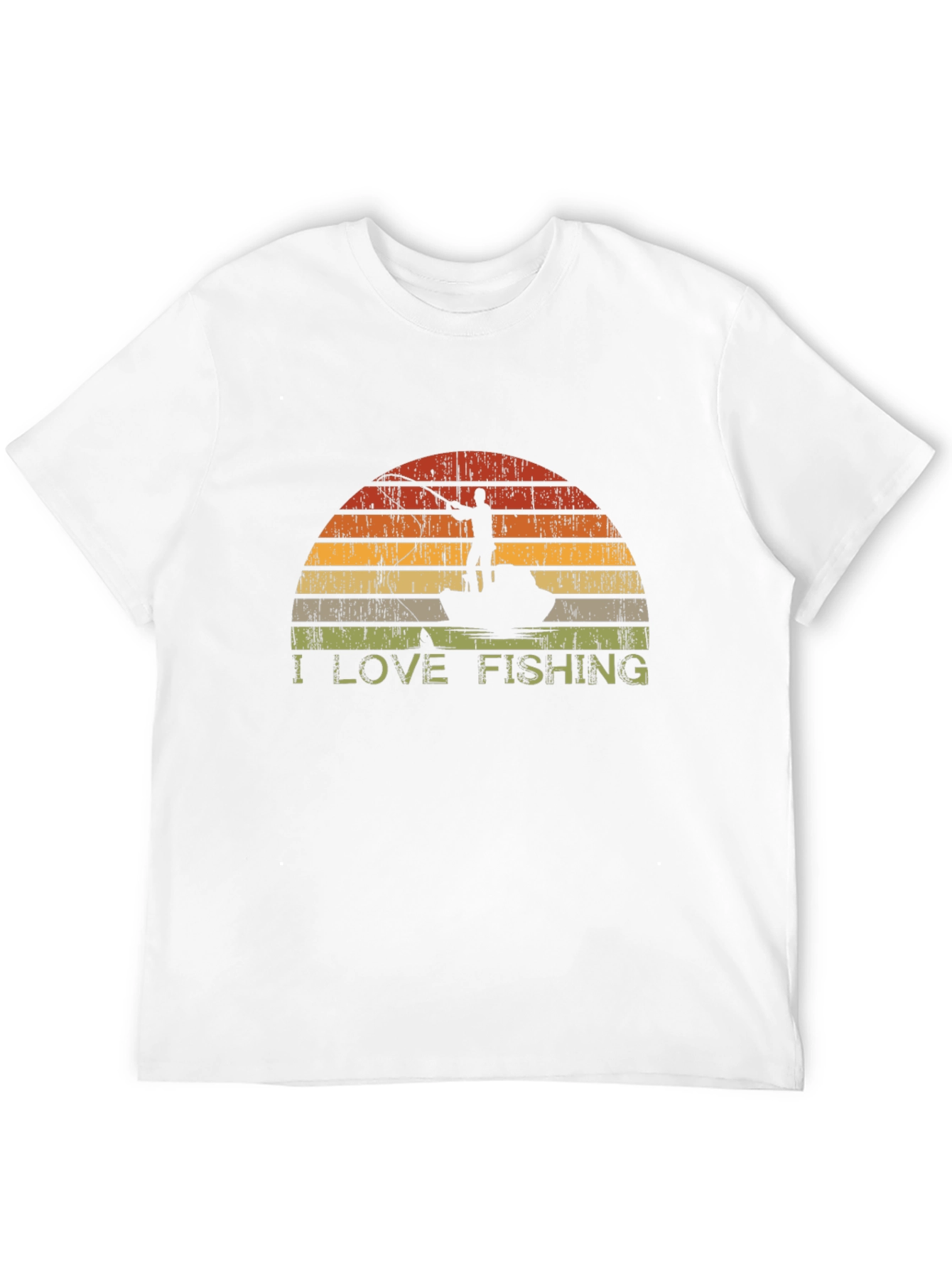 I Love Fishing T-Shirt - Retro Sunset Graphic Tee