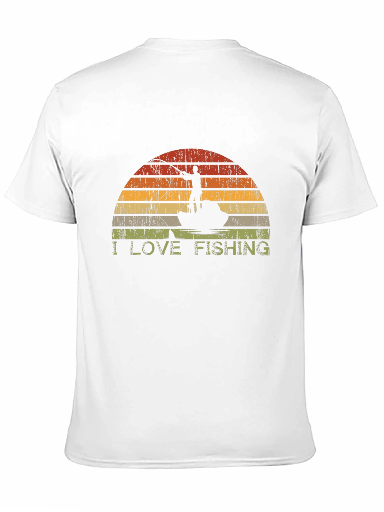 I Love Fishing T-Shirt - Retro Sunset Graphic Tee