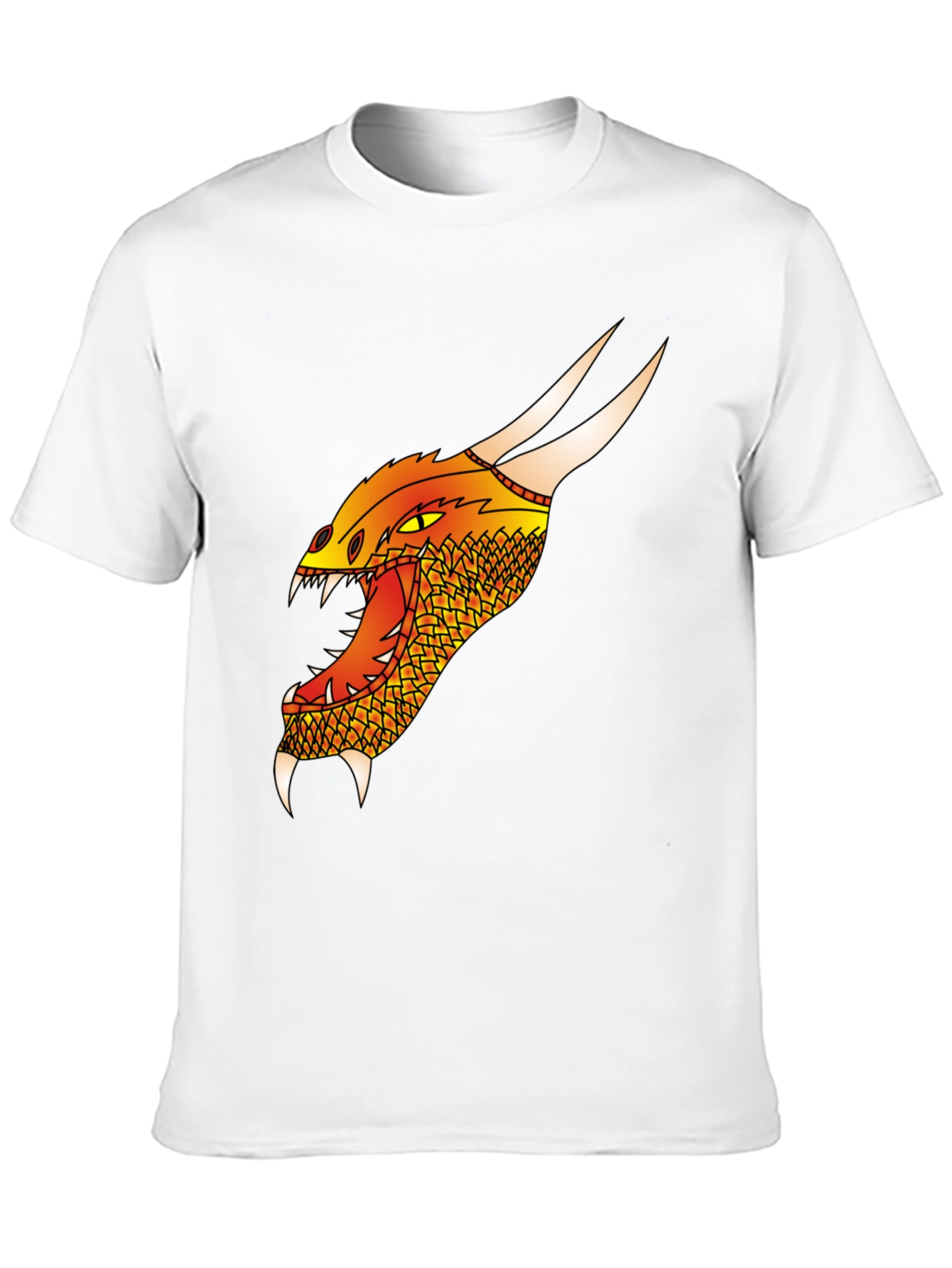 Dragon Head Graphic Tee - Black Cotton T-Shirt