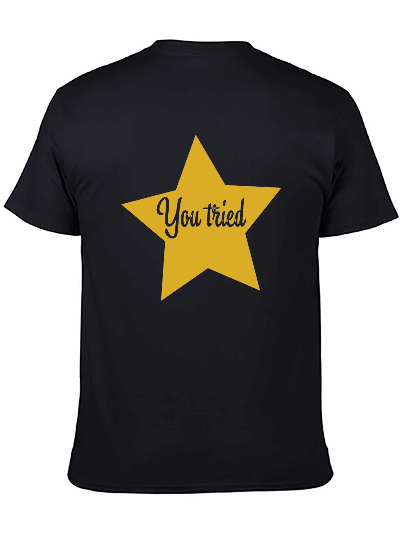 You Tried Star Graphic Tee - Black Cotton T-Shirt