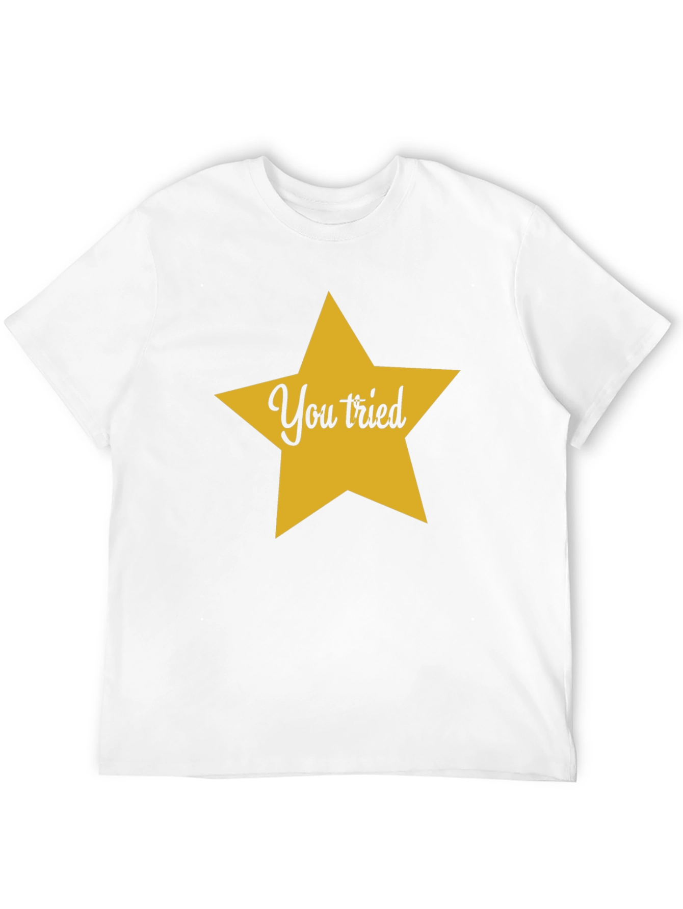 You Tried Star Graphic Tee - Black Cotton T-Shirt