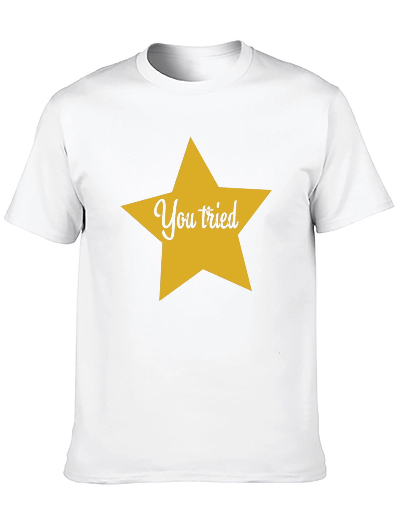 You Tried Star Graphic Tee - Black Cotton T-Shirt