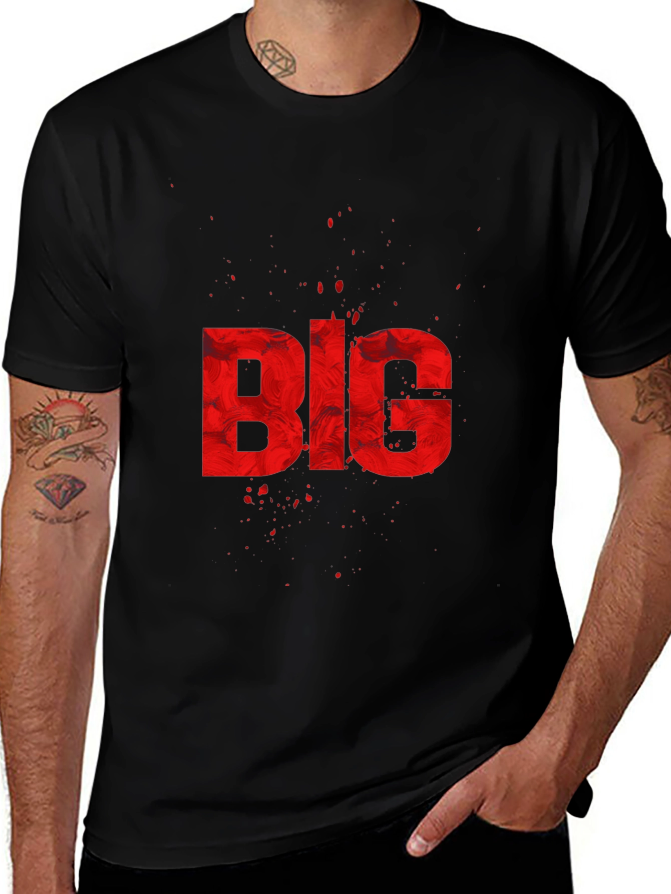 BIG Graphic Print Black T-Shirt
