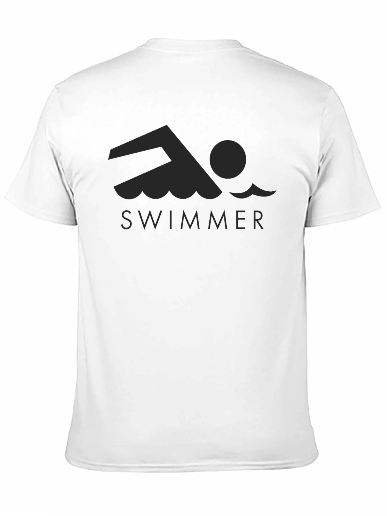 Swimmer Graphic Tee - Black Crew Neck T-Shirt