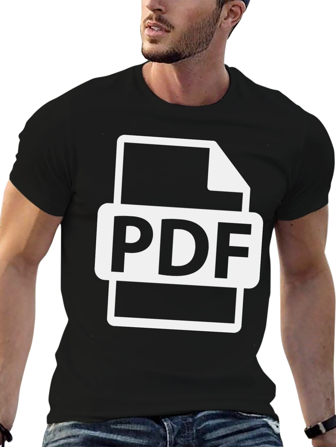 PDF File Graphic T-Shirt - Black Cotton Tee