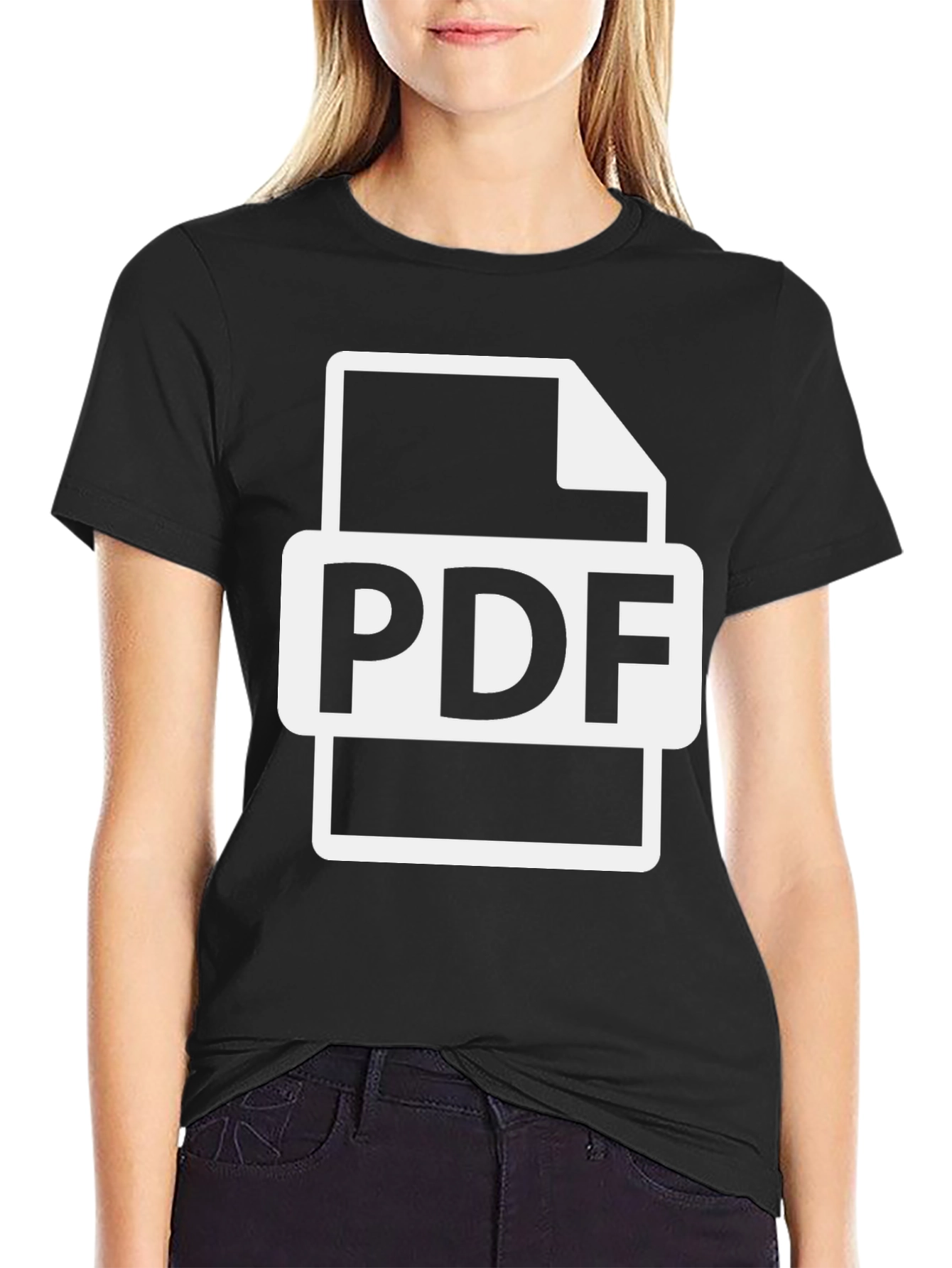 PDF File Graphic T-Shirt - Black Cotton Tee