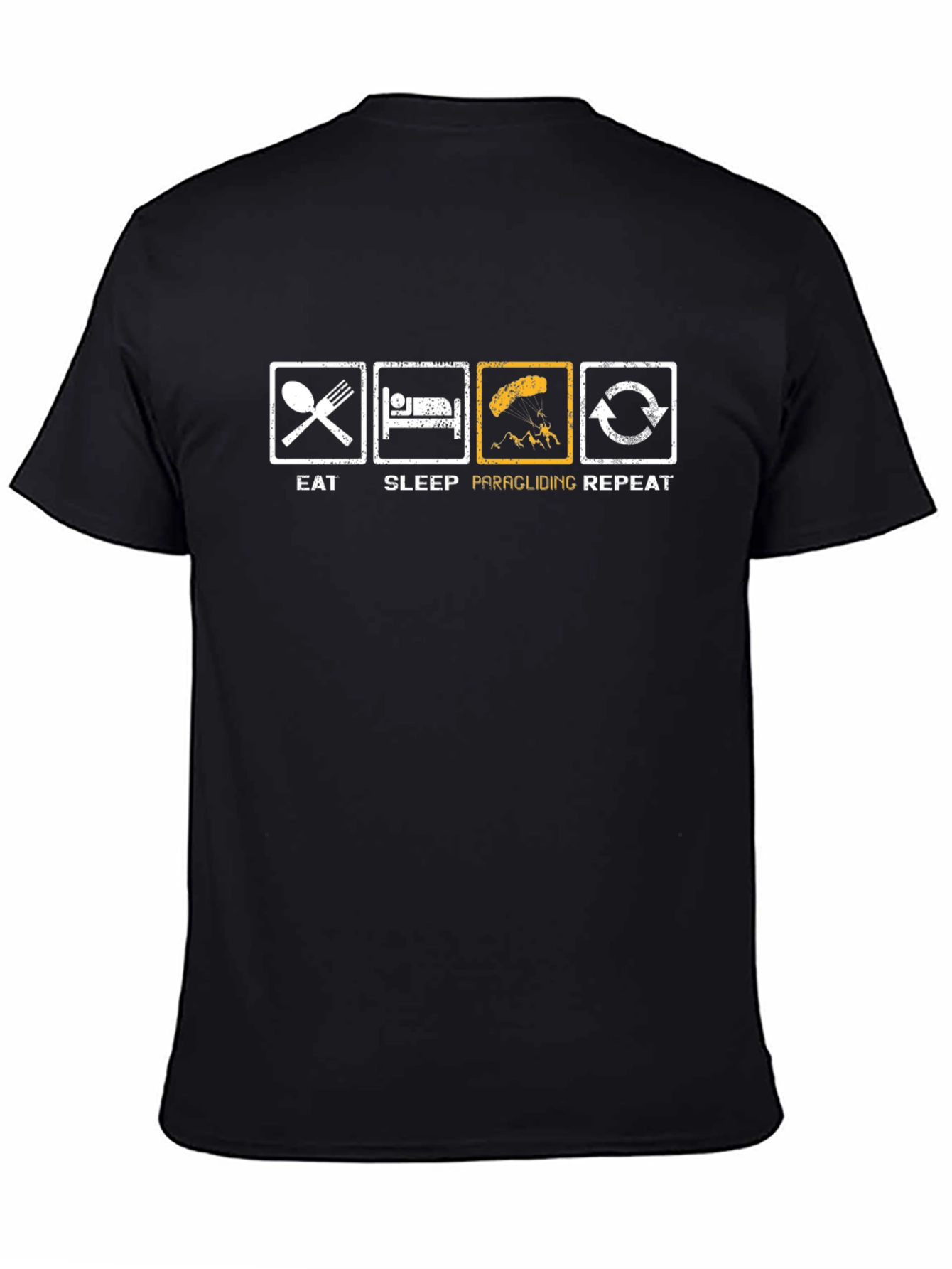 Eat Sleep Paragliding Repeat Black T-Shirt