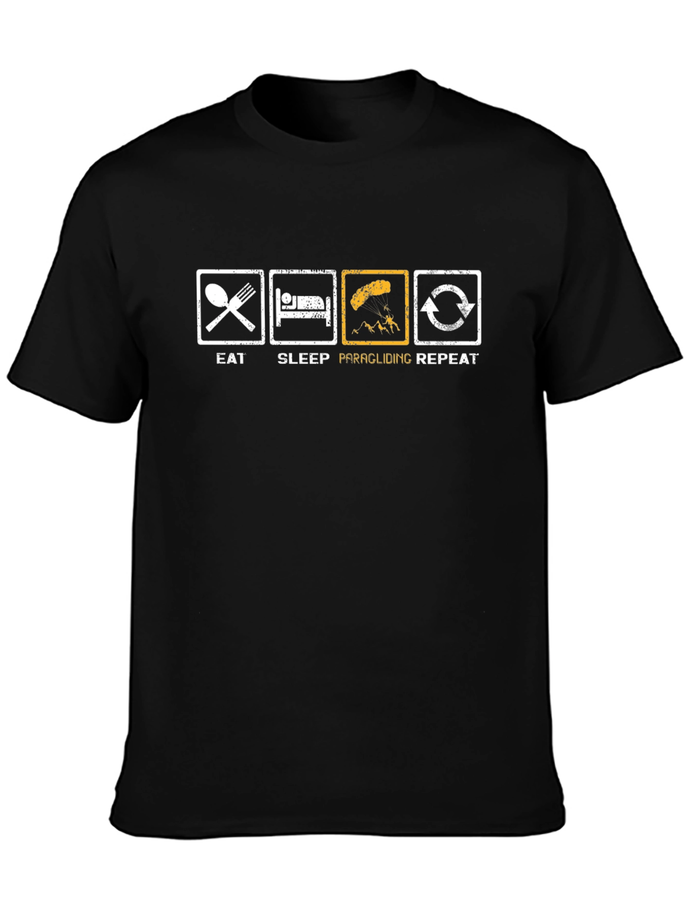 Eat Sleep Paragliding Repeat Black T-Shirt