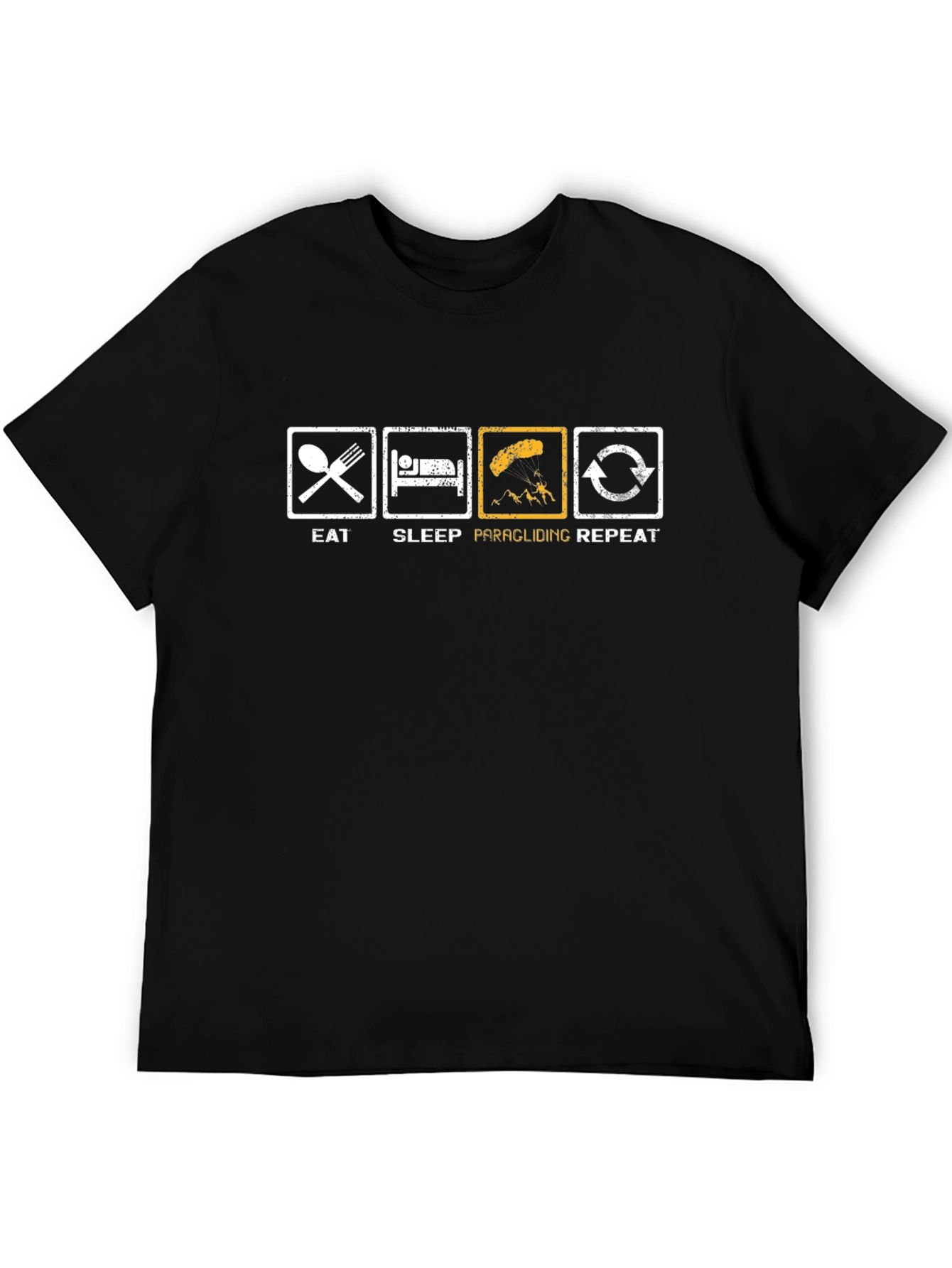 Eat Sleep Paragliding Repeat Black T-Shirt